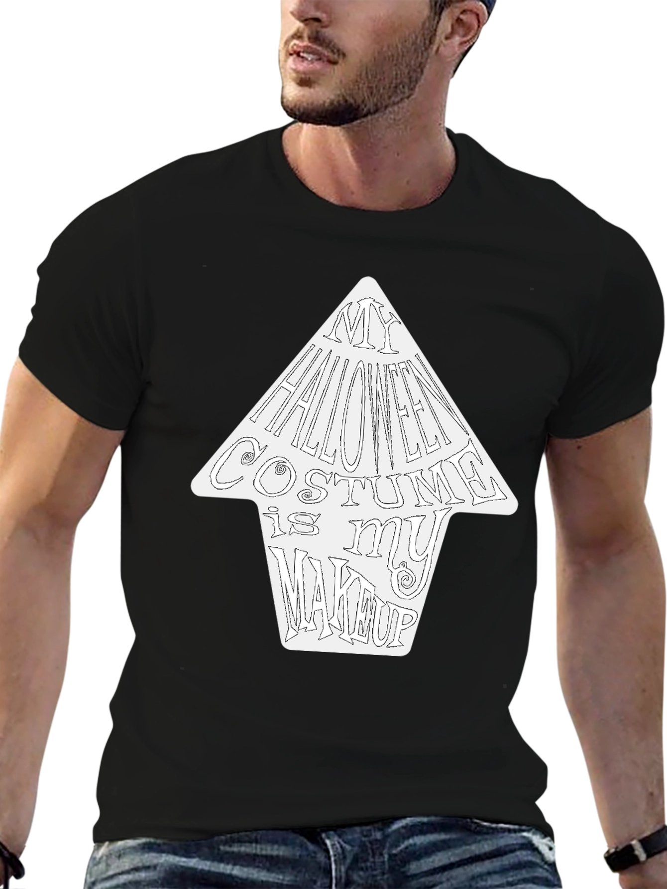 Halloween Costume Makeup T-Shirt - Funny Graphic Tee
