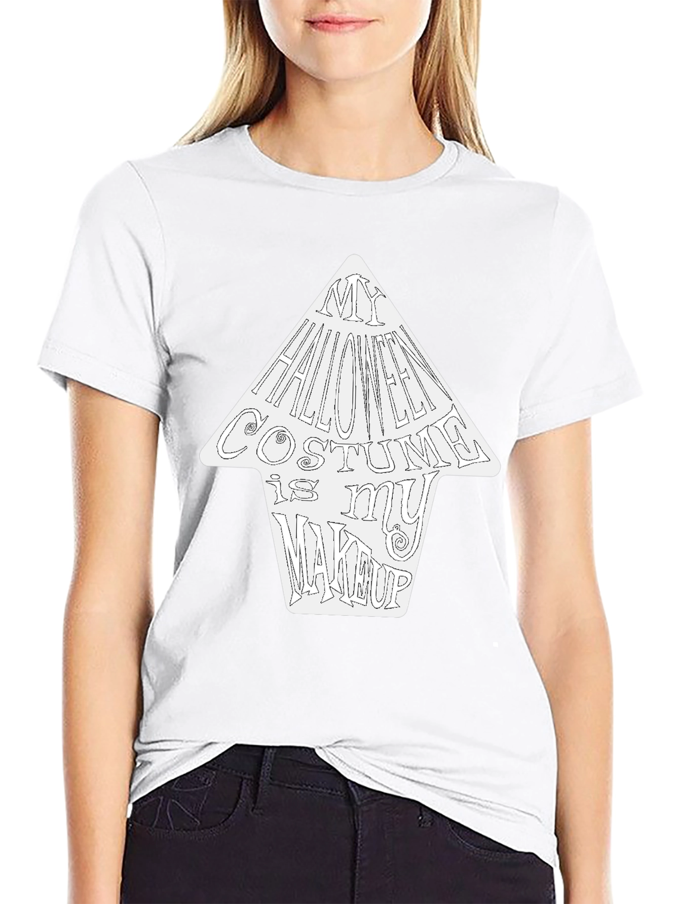 Halloween Costume Makeup T-Shirt - Funny Graphic Tee
