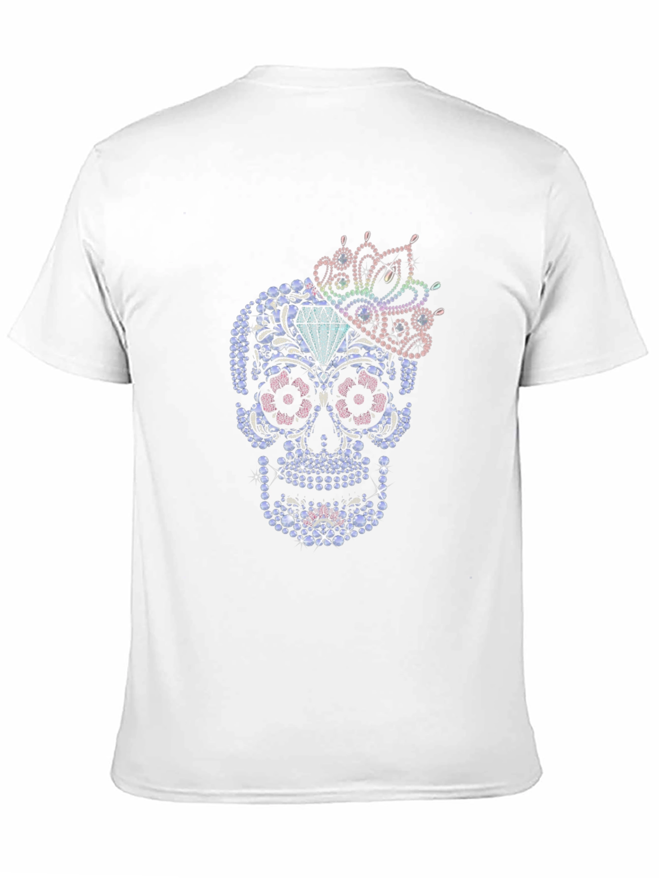 Rhinestone Sugar Skull Graphic T-Shirt - Mens