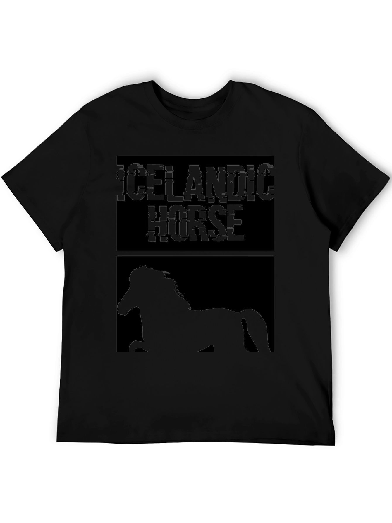 Icelandic Horse Graphic Tee - Mens Black T-Shirt