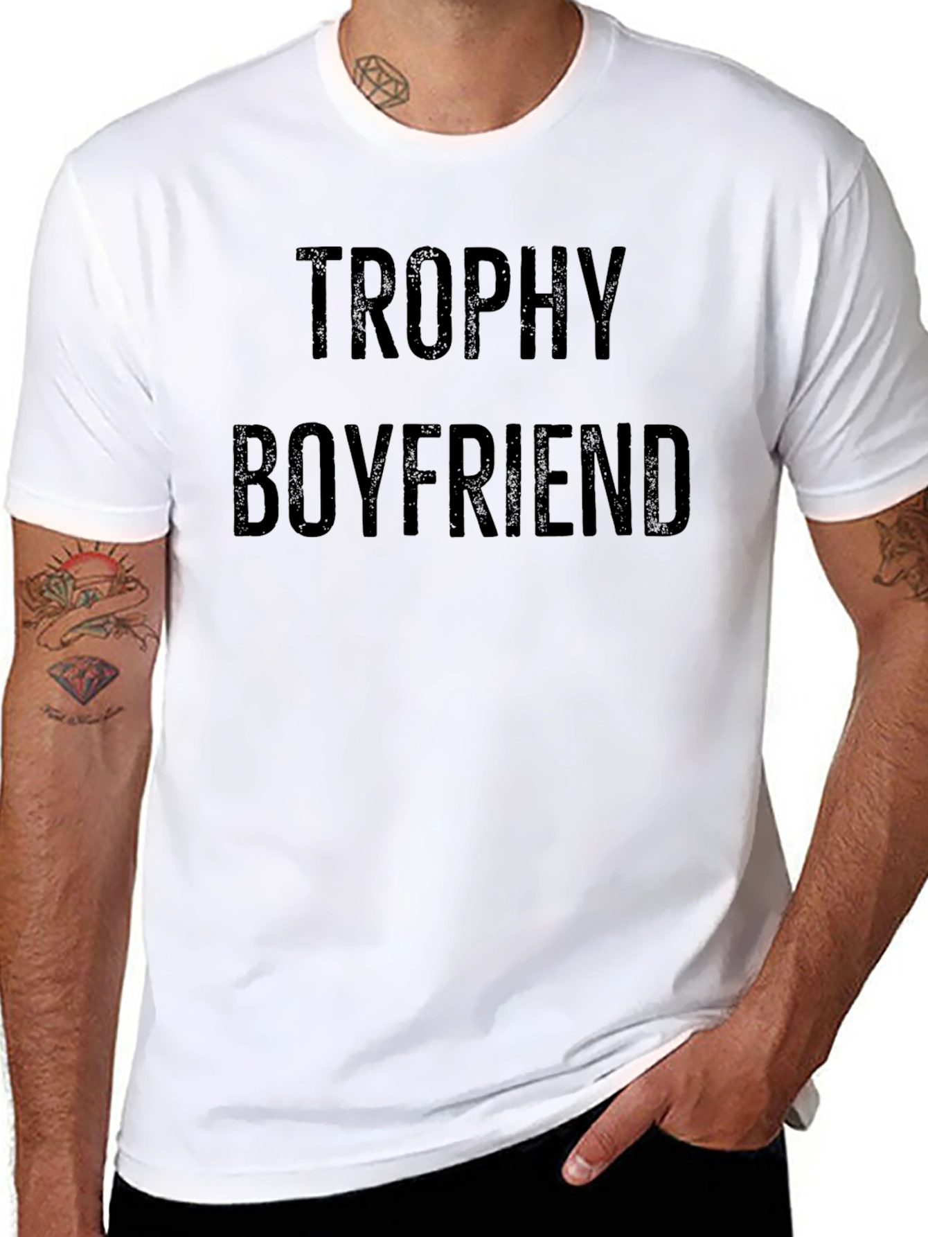 Trophy Boyfriend Graphic Tee - Black