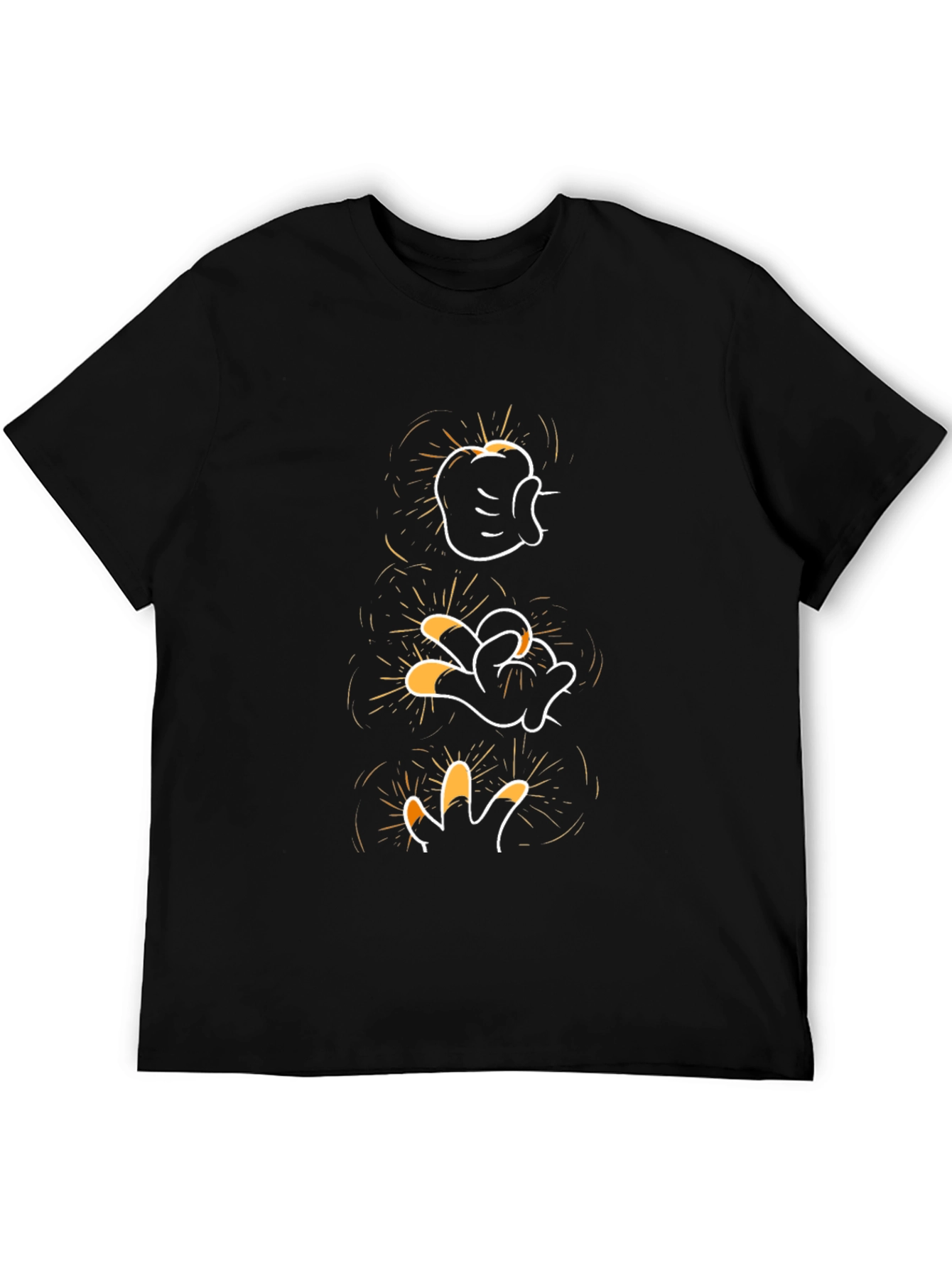 Mickey Mouse Glove Hand Evolution Black T-Shirt