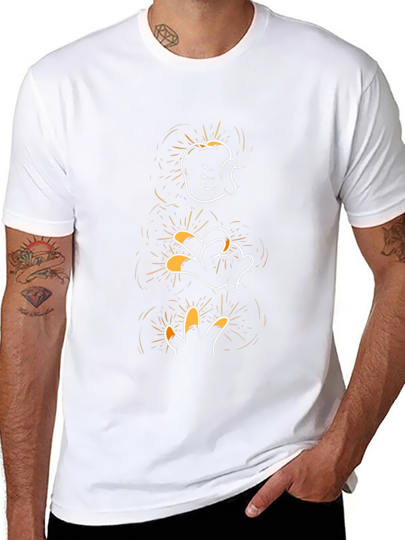 Mickey Mouse Glove Hand Evolution Black T-Shirt