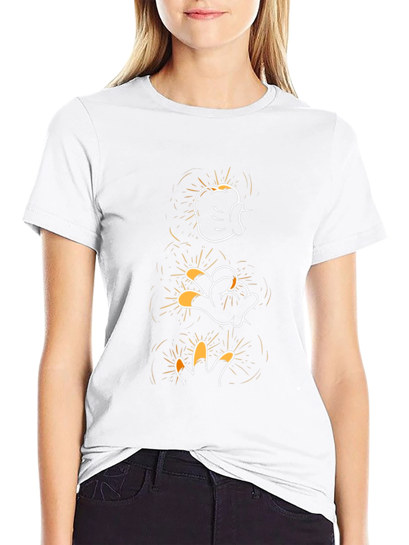 Mickey Mouse Glove Hand Evolution Black T-Shirt