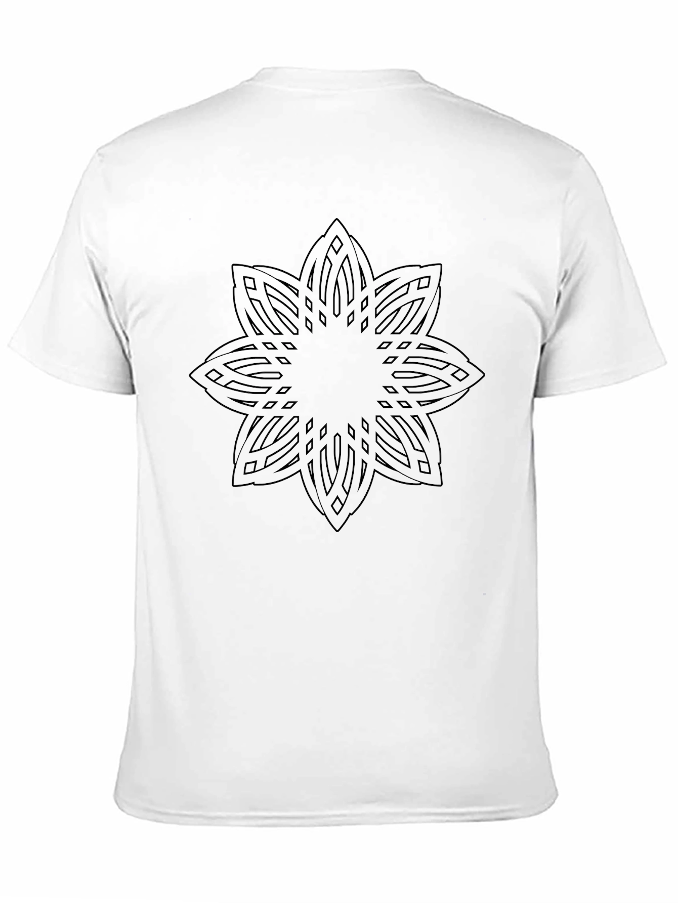Black Geometric Mandala Print T-Shirt