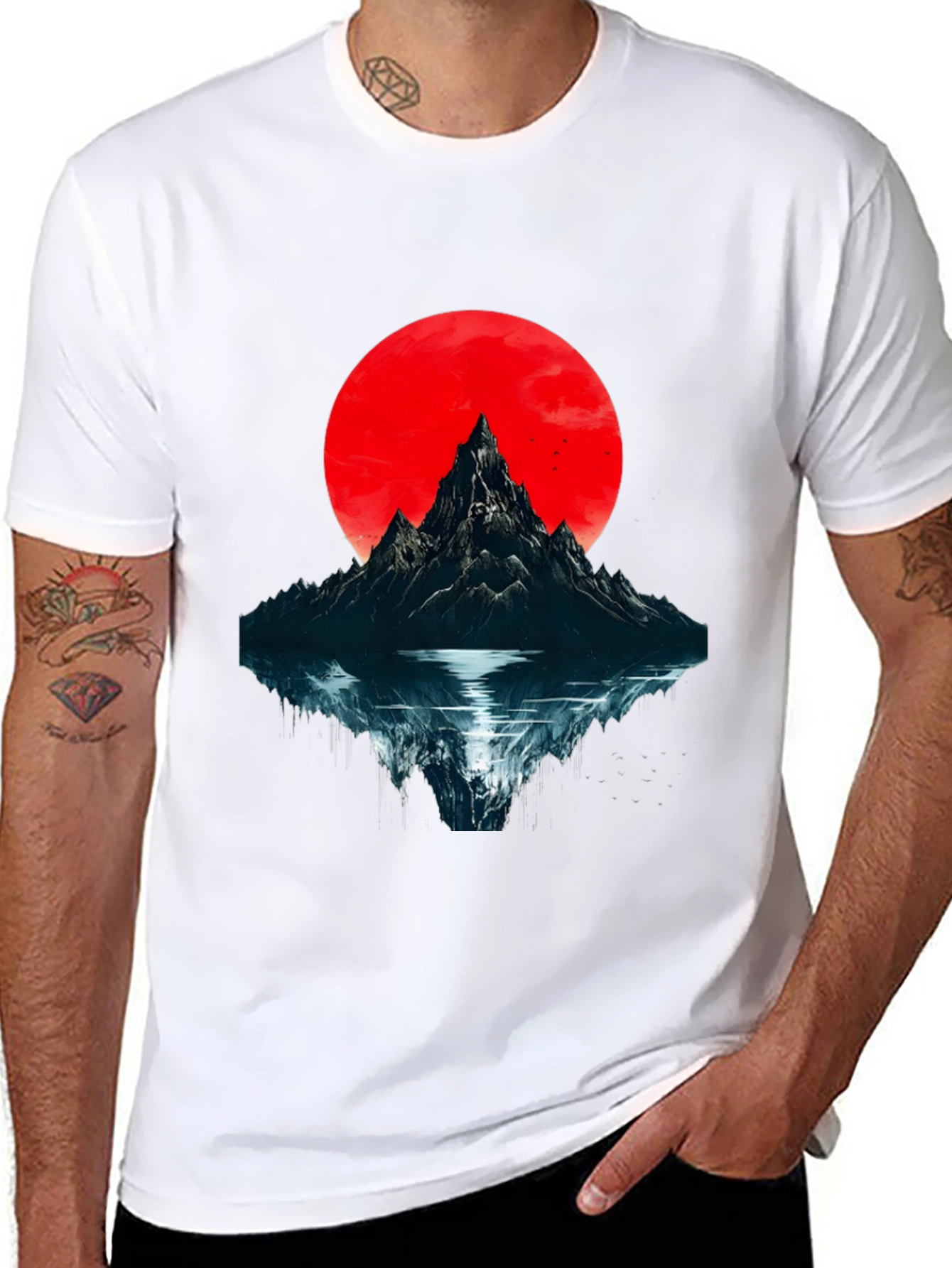 Mountain & Moon Graphic T-Shirt - Black