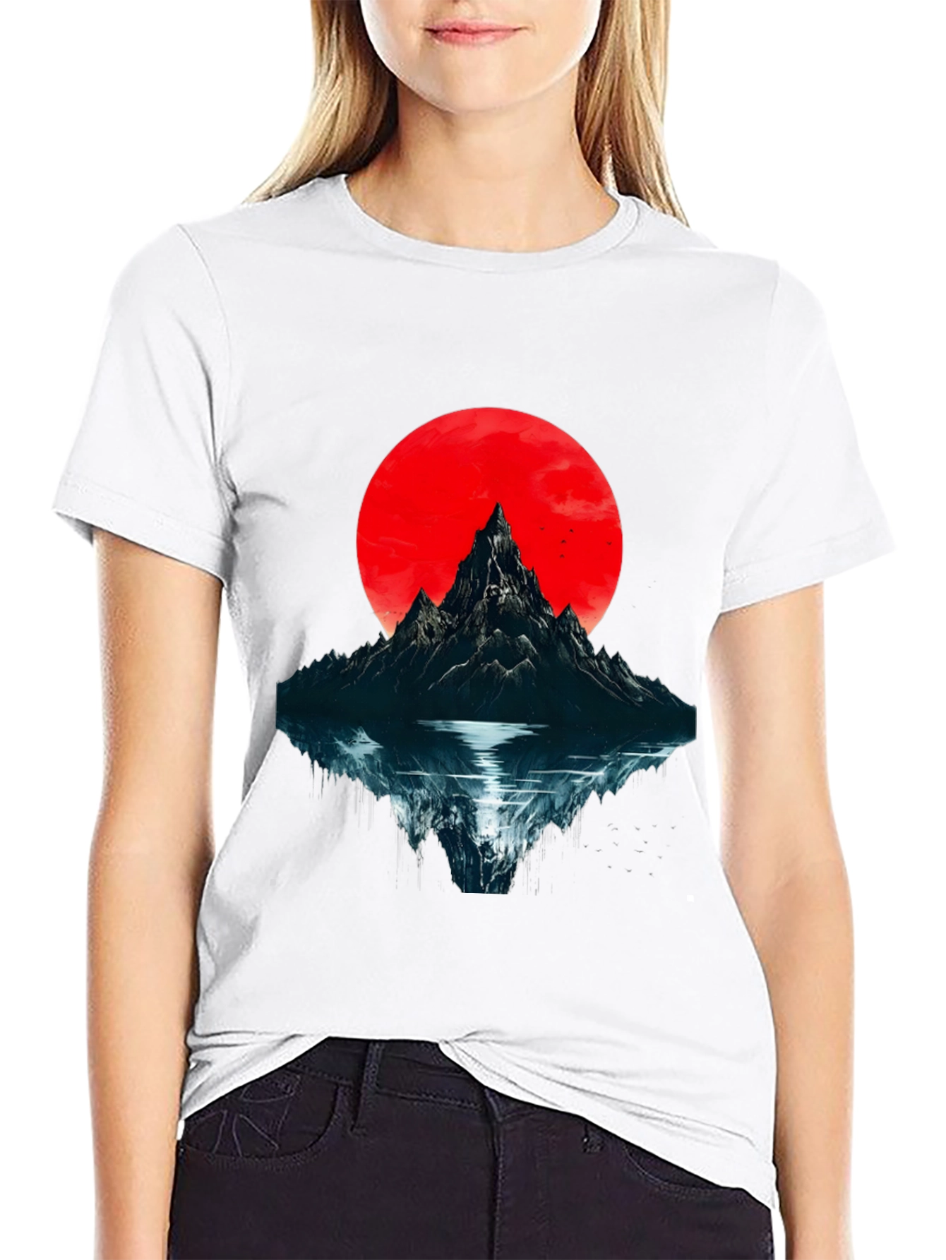 Mountain & Moon Graphic T-Shirt - Black