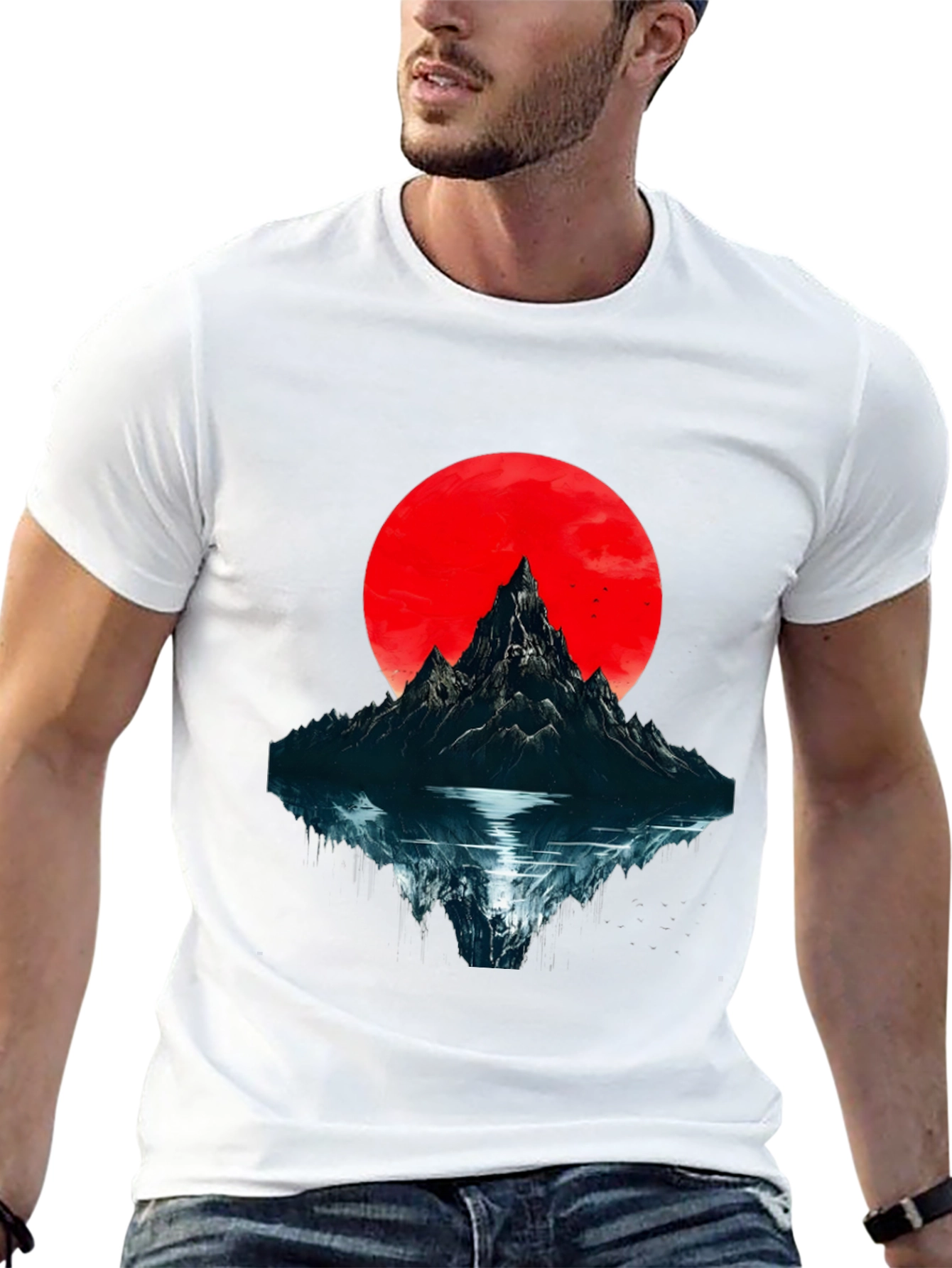 Mountain & Moon Graphic T-Shirt - Black