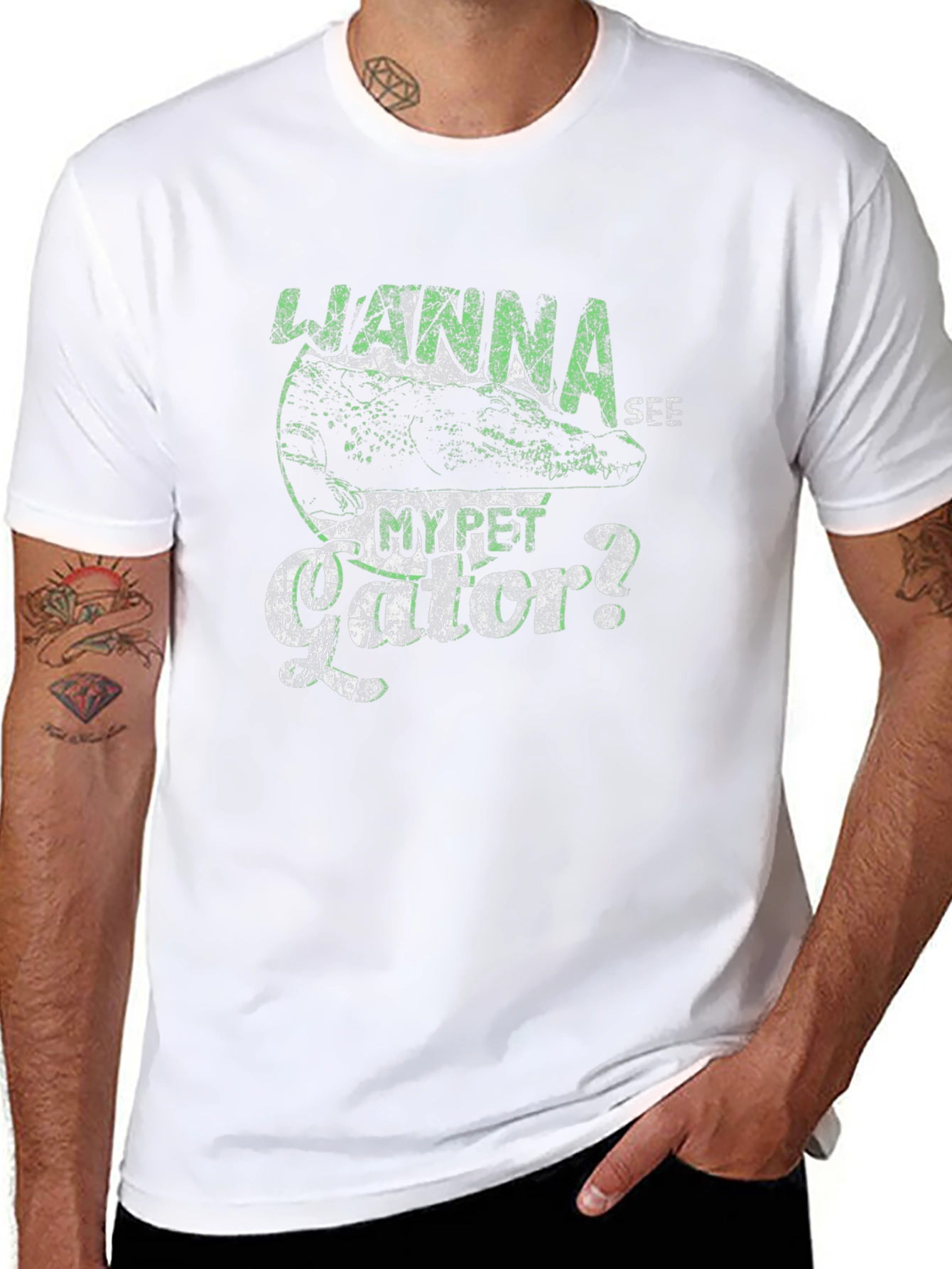 Wanna See My Pet Gator? T-Shirt - Black