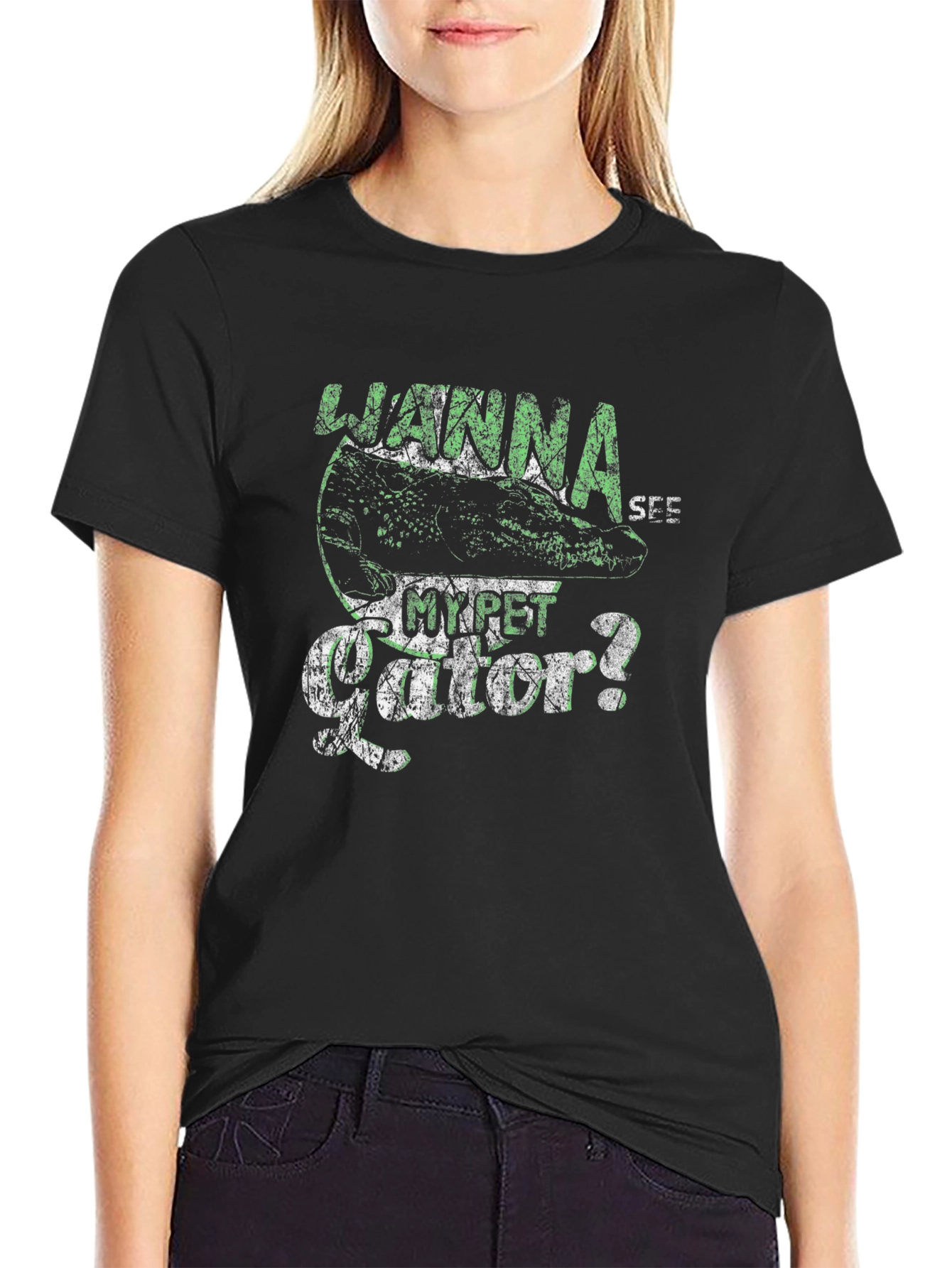 Wanna See My Pet Gator? T-Shirt - Black