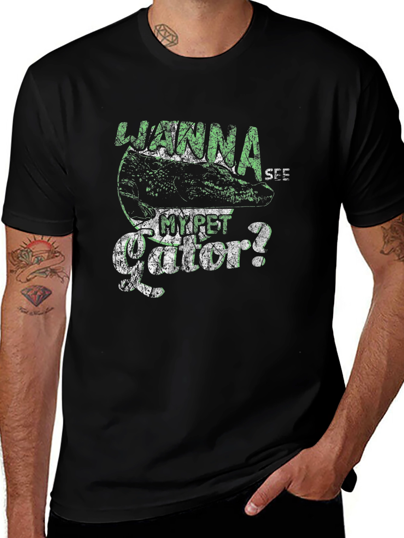 Wanna See My Pet Gator? T-Shirt - Black