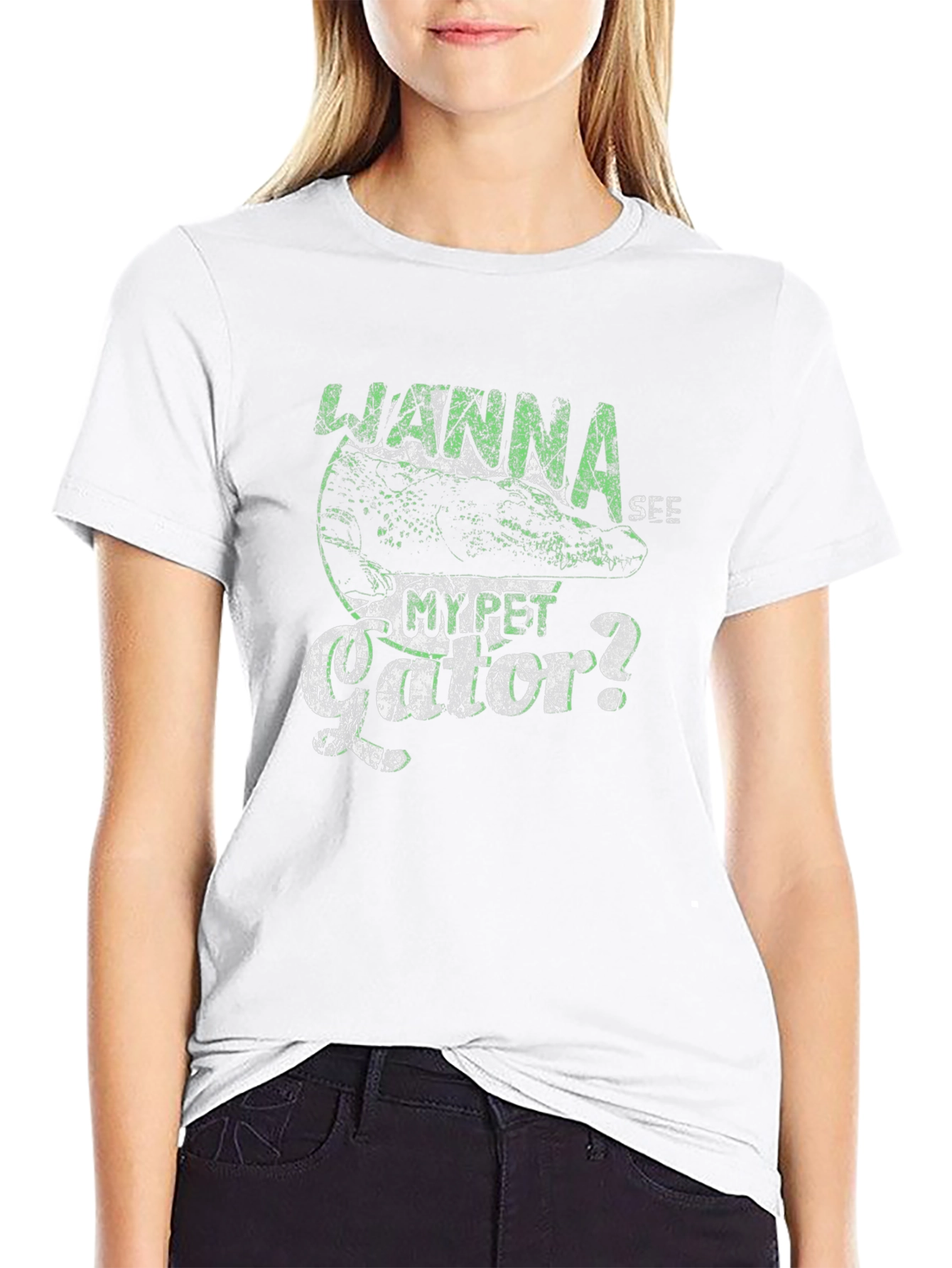 Wanna See My Pet Gator? T-Shirt - Black