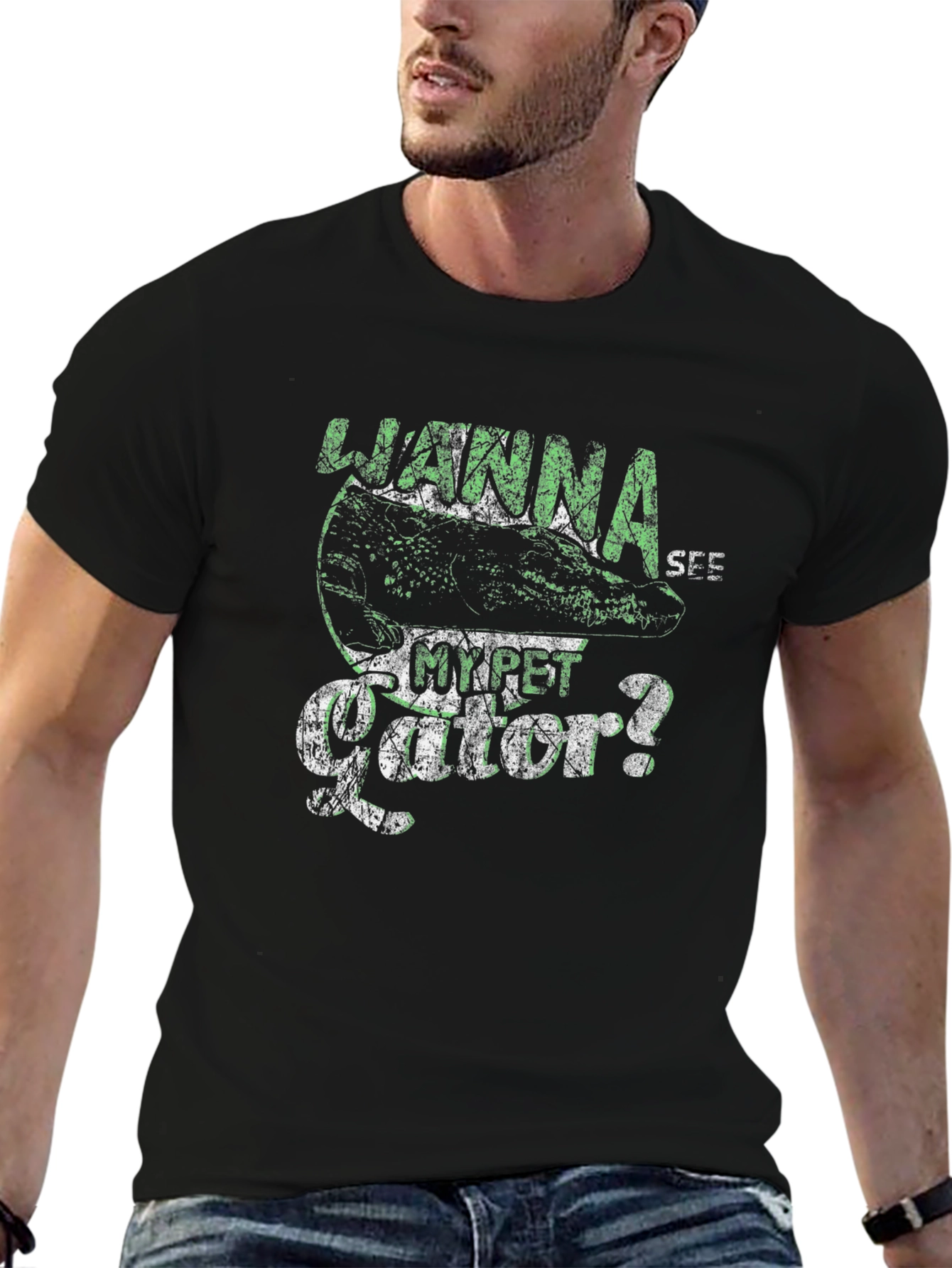 Wanna See My Pet Gator? T-Shirt - Black