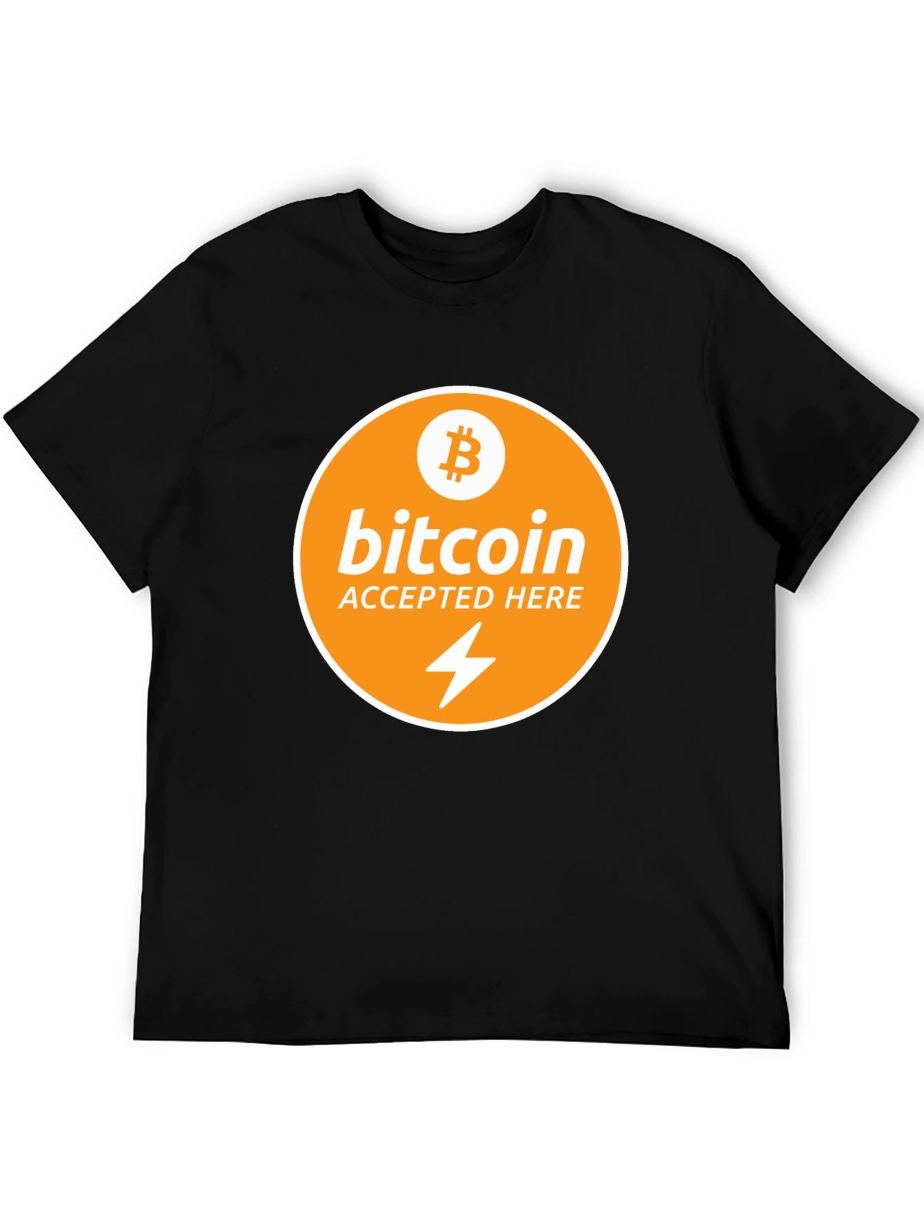 Bitcoin Accepted Here Black T-Shirt Crypto