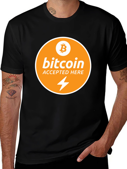 Bitcoin Accepted Here Black T-Shirt Crypto