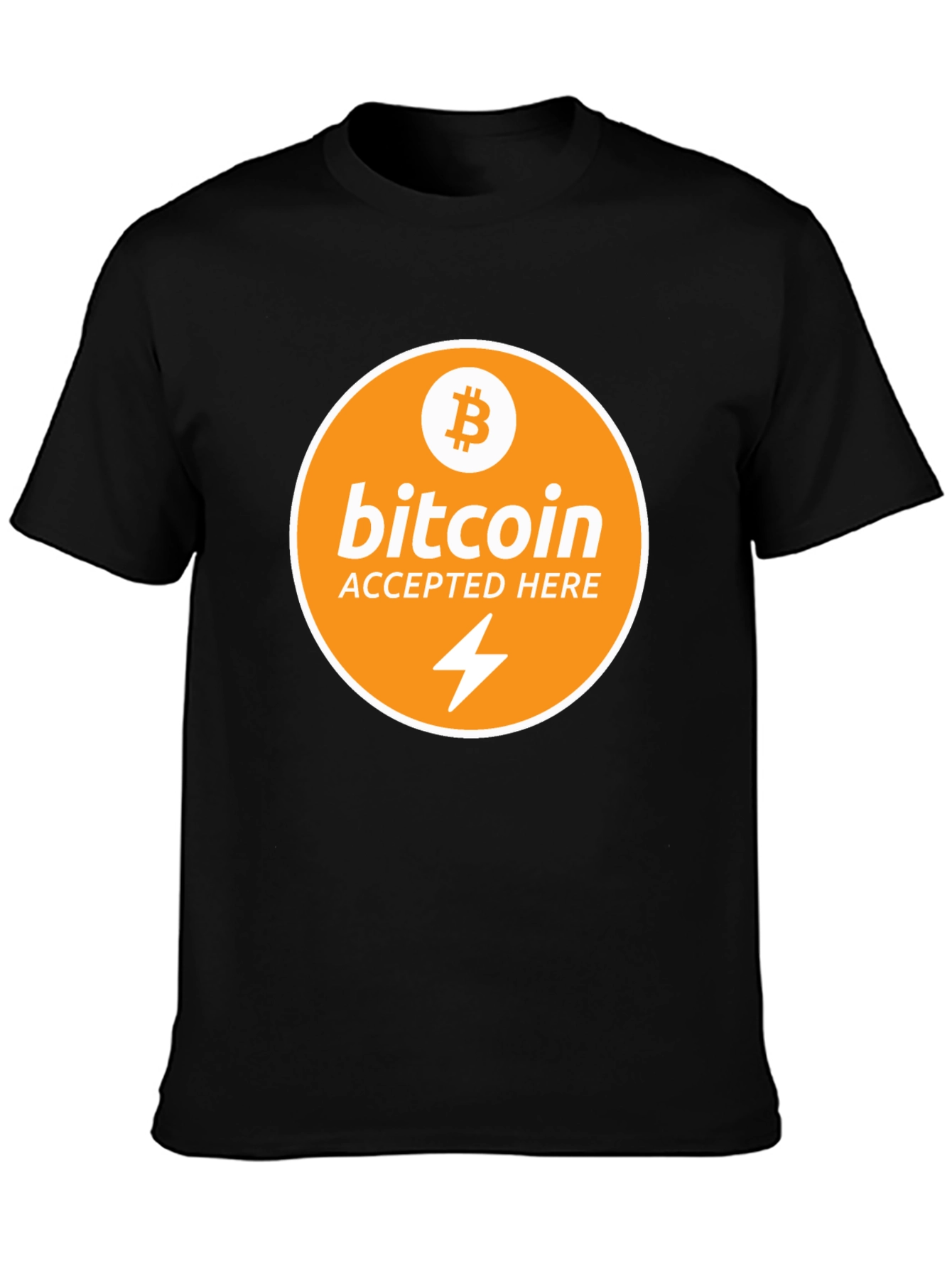 Bitcoin Accepted Here Black T-Shirt Crypto