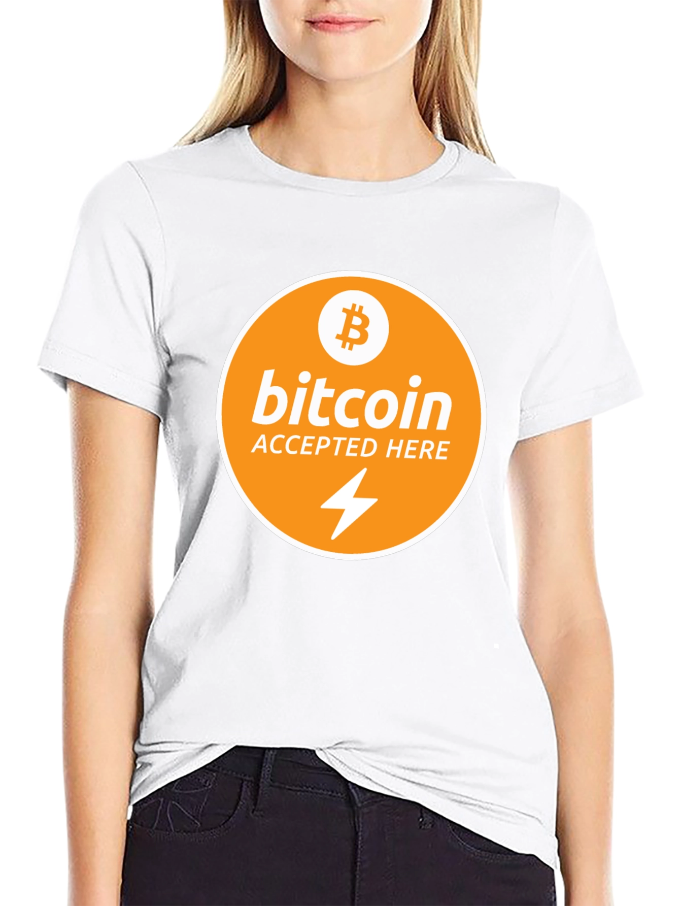 Bitcoin Accepted Here Black T-Shirt Crypto