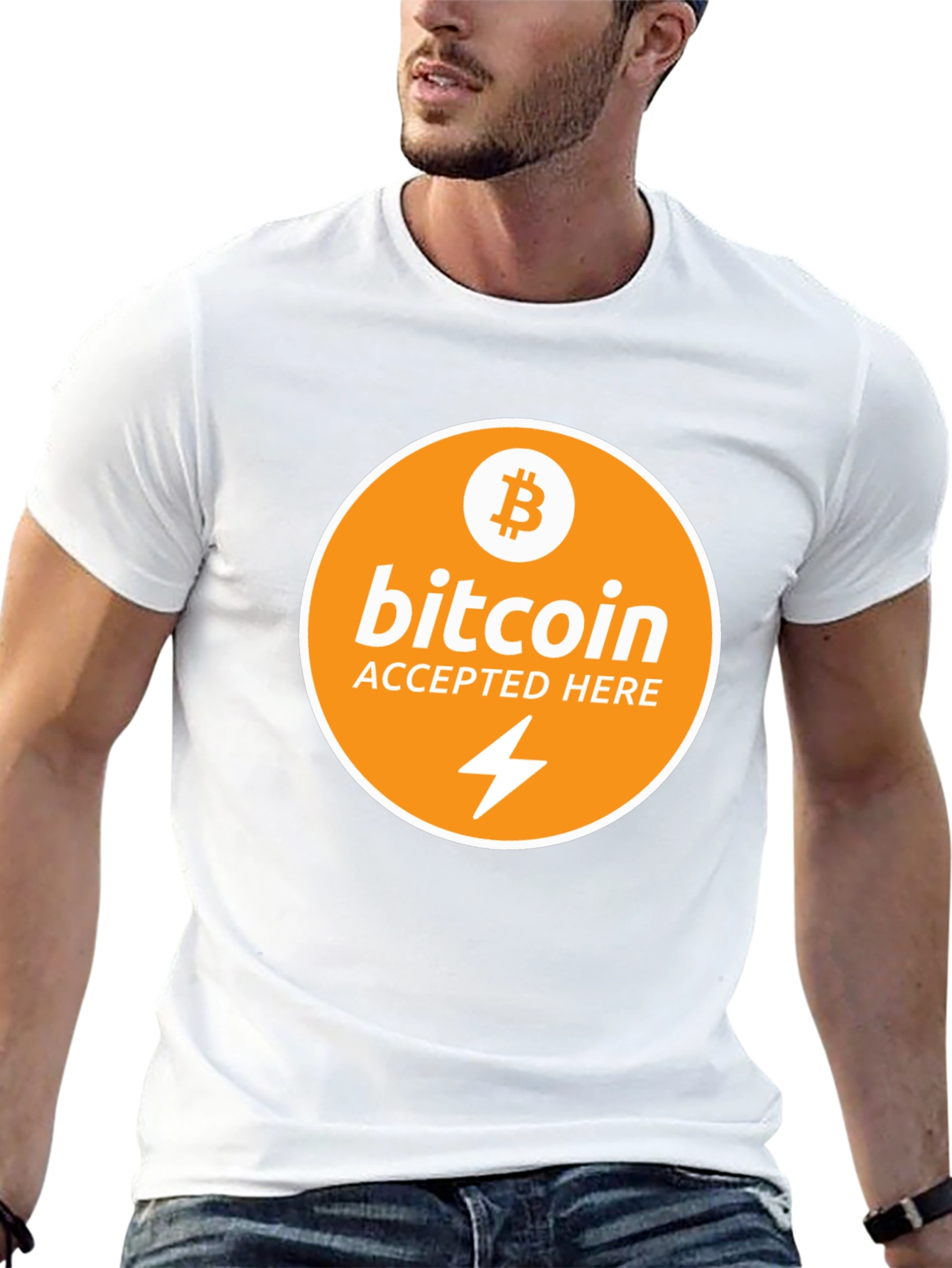 Bitcoin Accepted Here Black T-Shirt Crypto