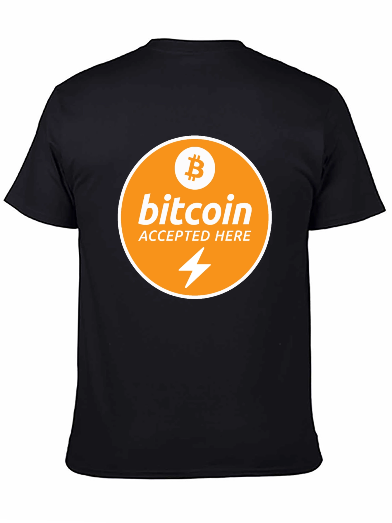 Bitcoin Accepted Here Black T-Shirt Crypto