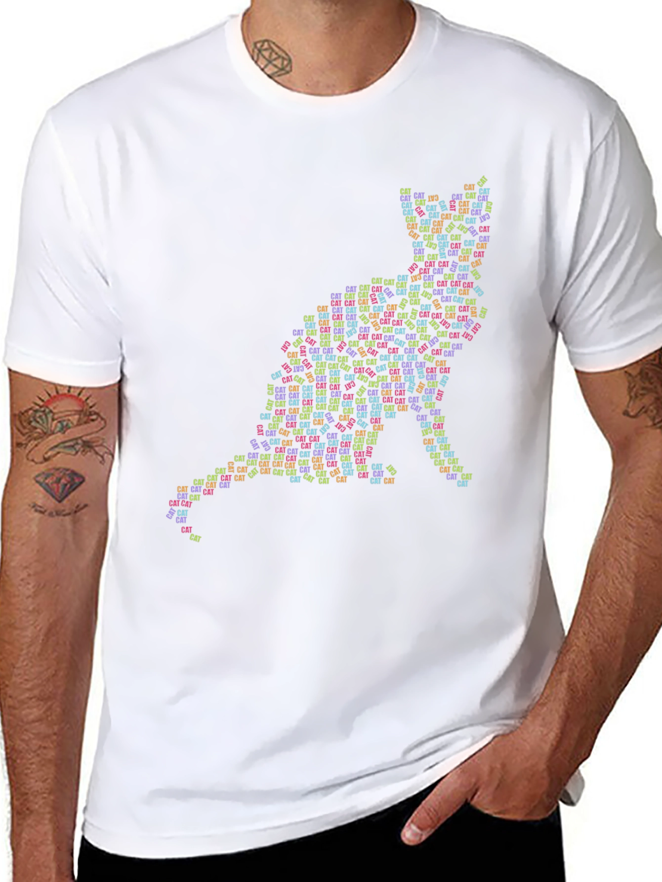 Cat Word Art Graphic T-Shirt