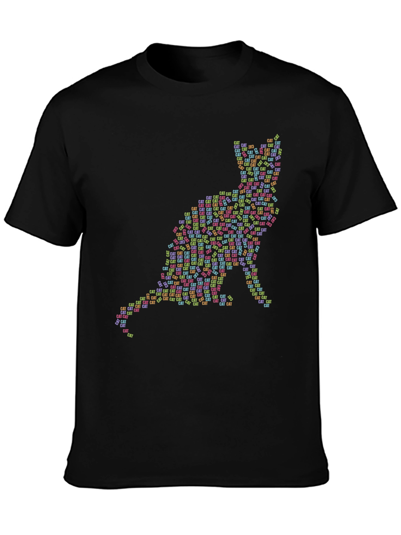 Cat Word Art Graphic T-Shirt