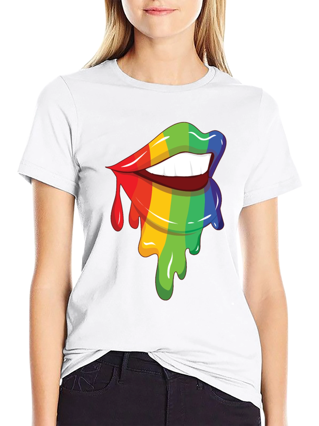 Rainbow Lips Graphic Tee - Pride Apparel