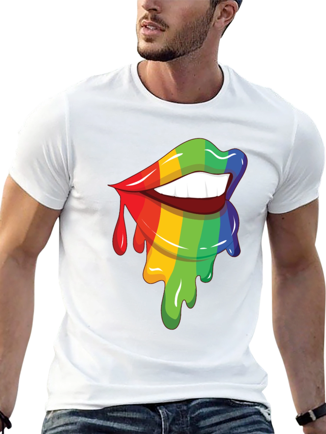 Rainbow Lips Graphic Tee - Pride Apparel
