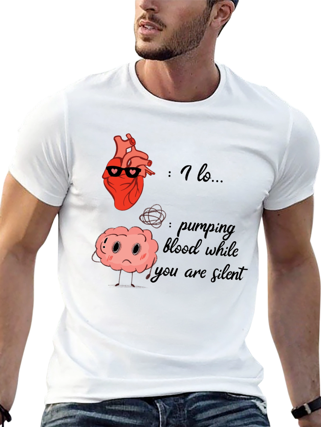 Heart and Brain T-Shirt - Funny Anatomy Graphic Tee