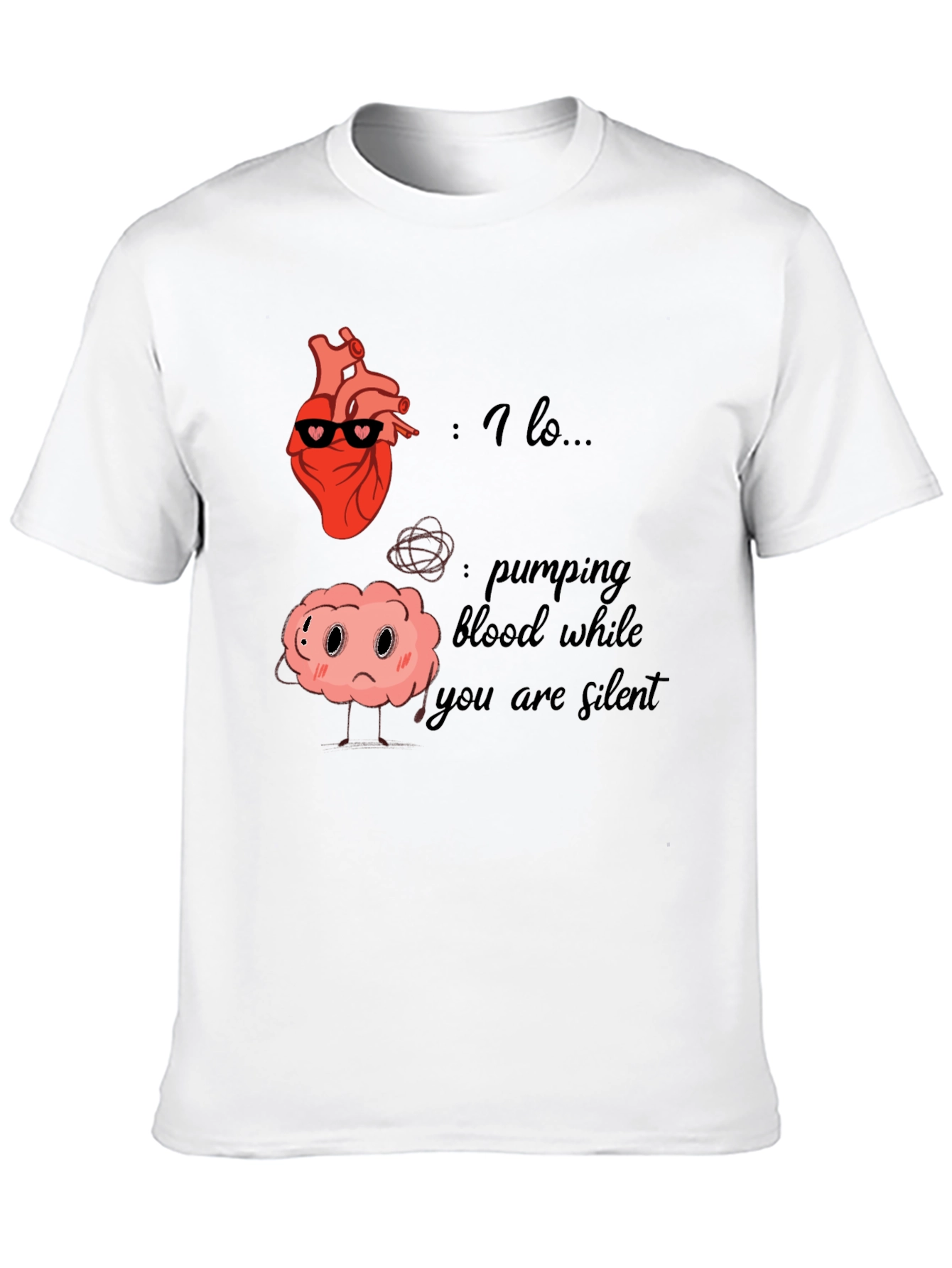 Heart and Brain T-Shirt - Funny Anatomy Graphic Tee