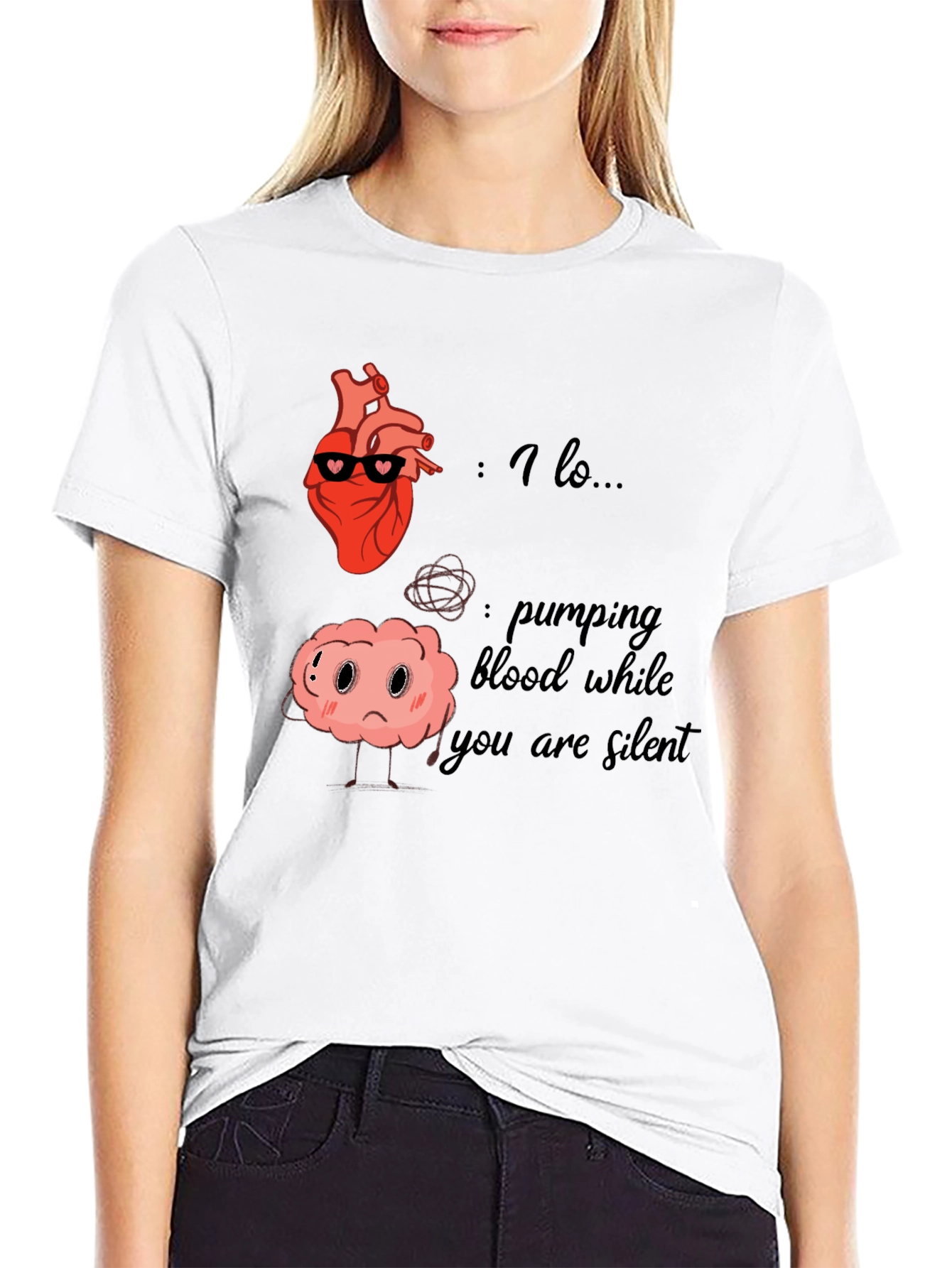 Heart and Brain T-Shirt - Funny Anatomy Graphic Tee