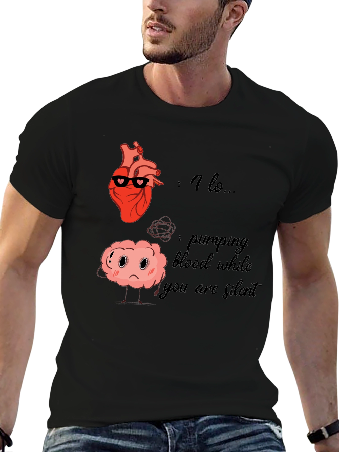 Heart and Brain T-Shirt - Funny Anatomy Graphic Tee