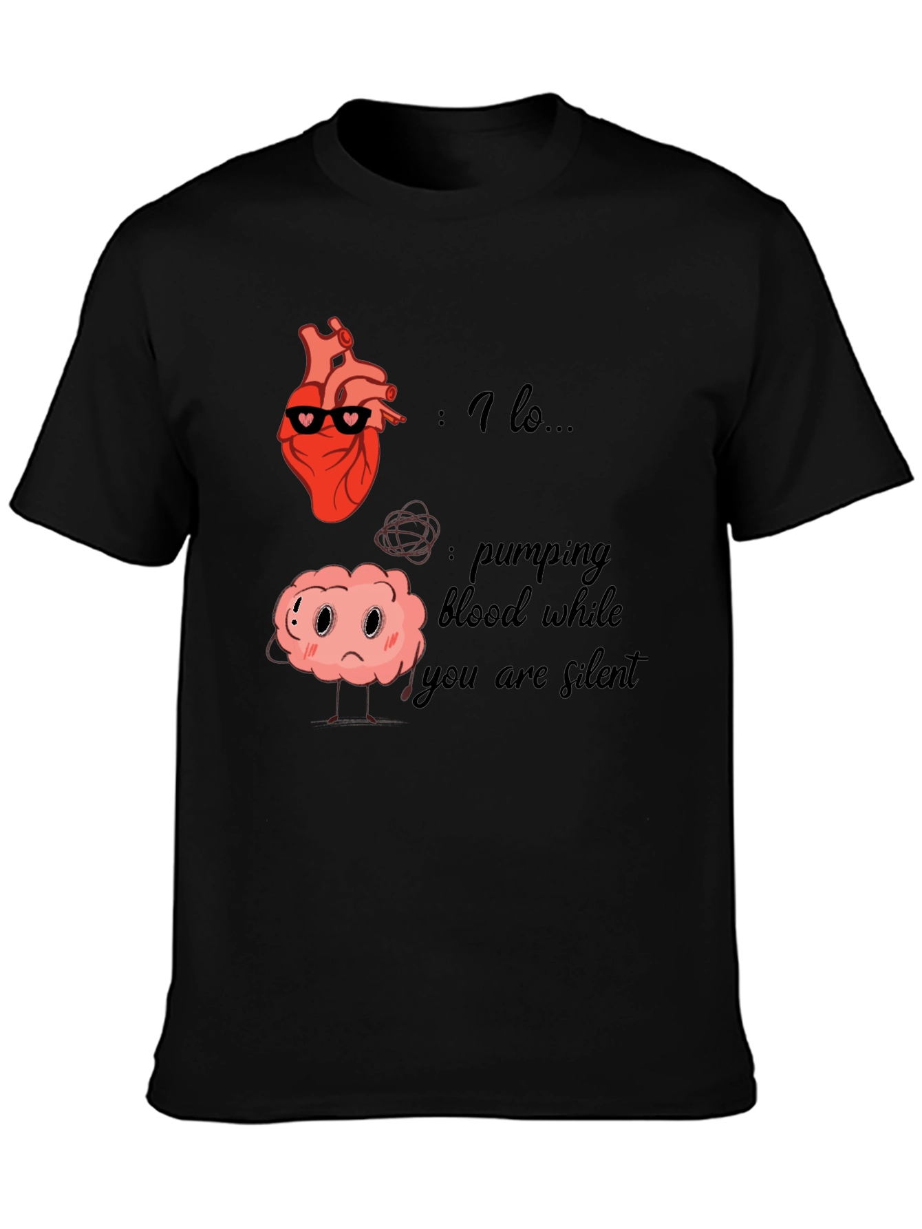 Heart and Brain T-Shirt - Funny Anatomy Graphic Tee