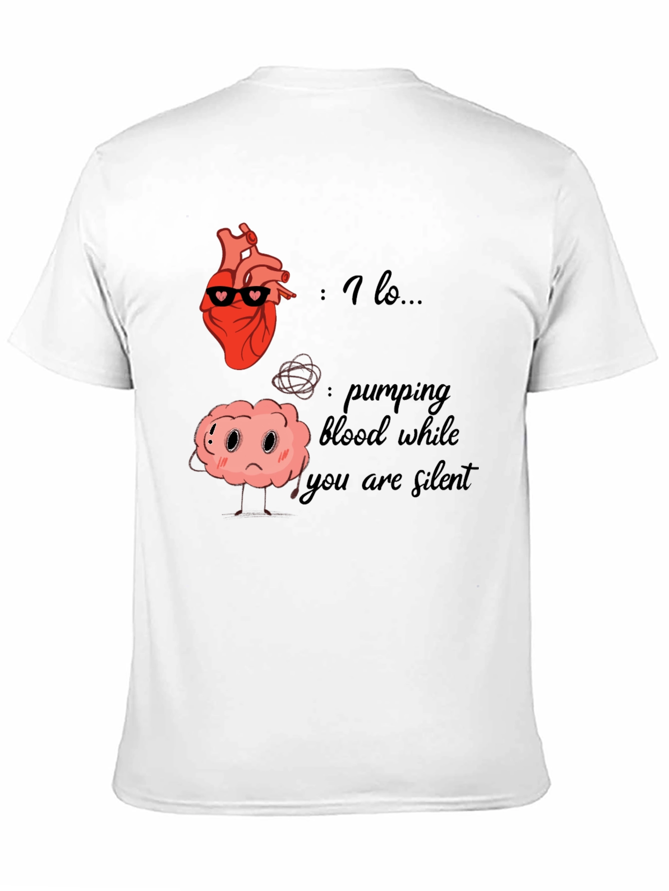 Heart and Brain T-Shirt - Funny Anatomy Graphic Tee