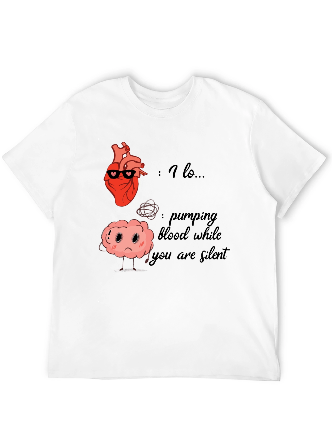 Heart and Brain T-Shirt - Funny Anatomy Graphic Tee