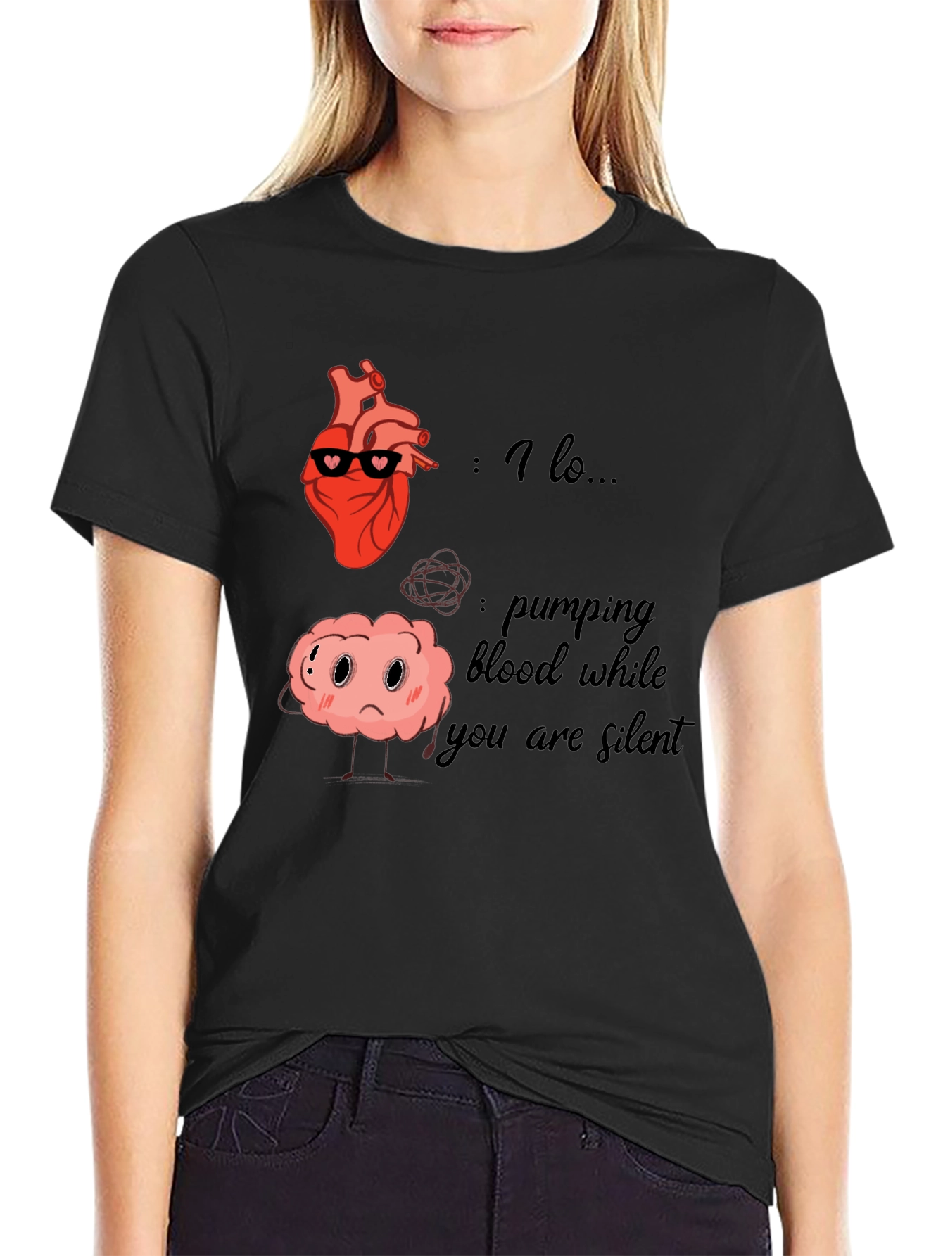 Heart and Brain T-Shirt - Funny Anatomy Graphic Tee