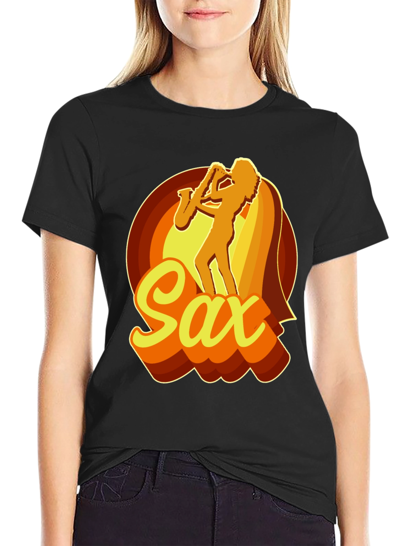 Retro Saxophone Player Graphic T-Shirt