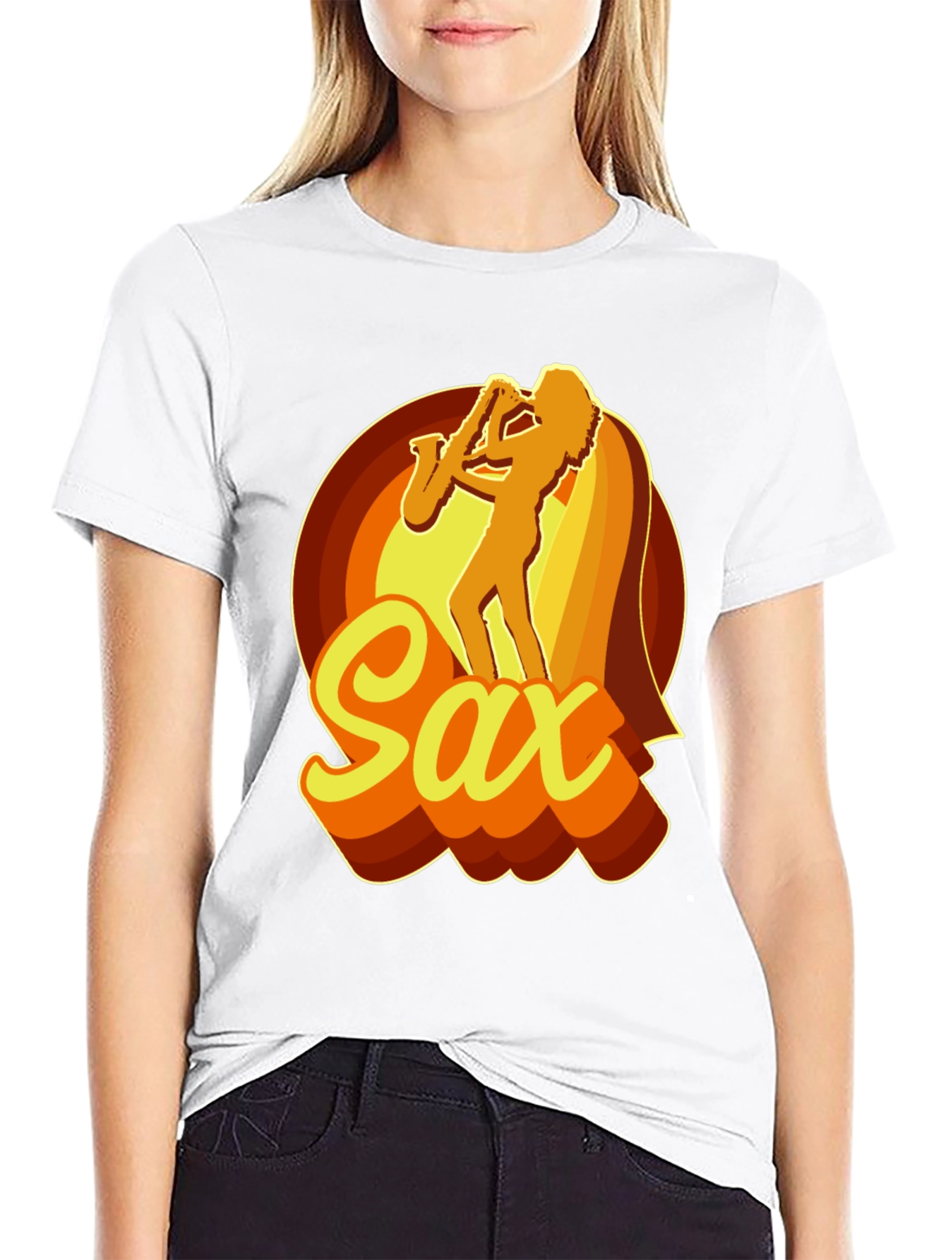 Retro Saxophone Player Graphic T-Shirt