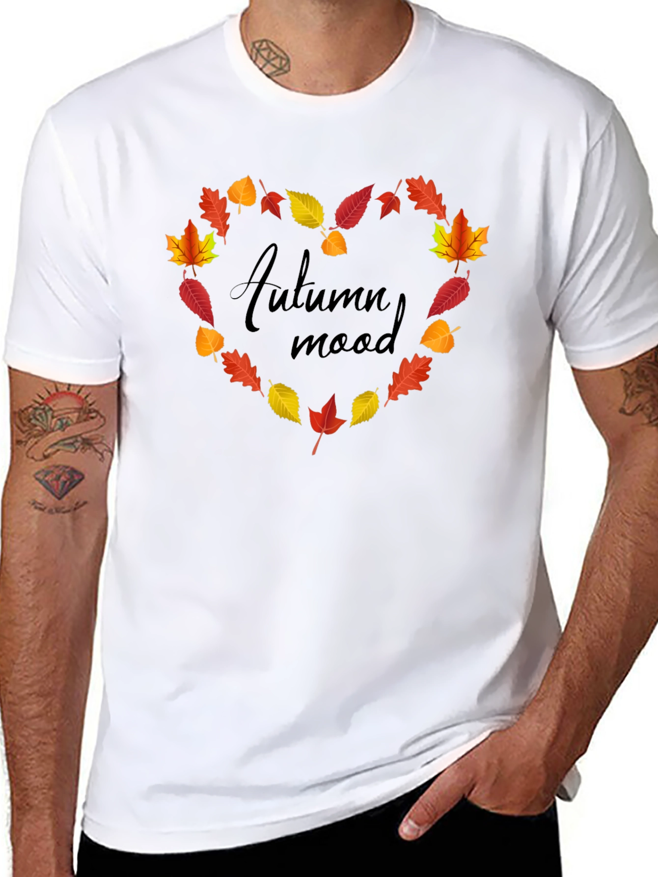 Autumn Mood Leaf Heart T-Shirt