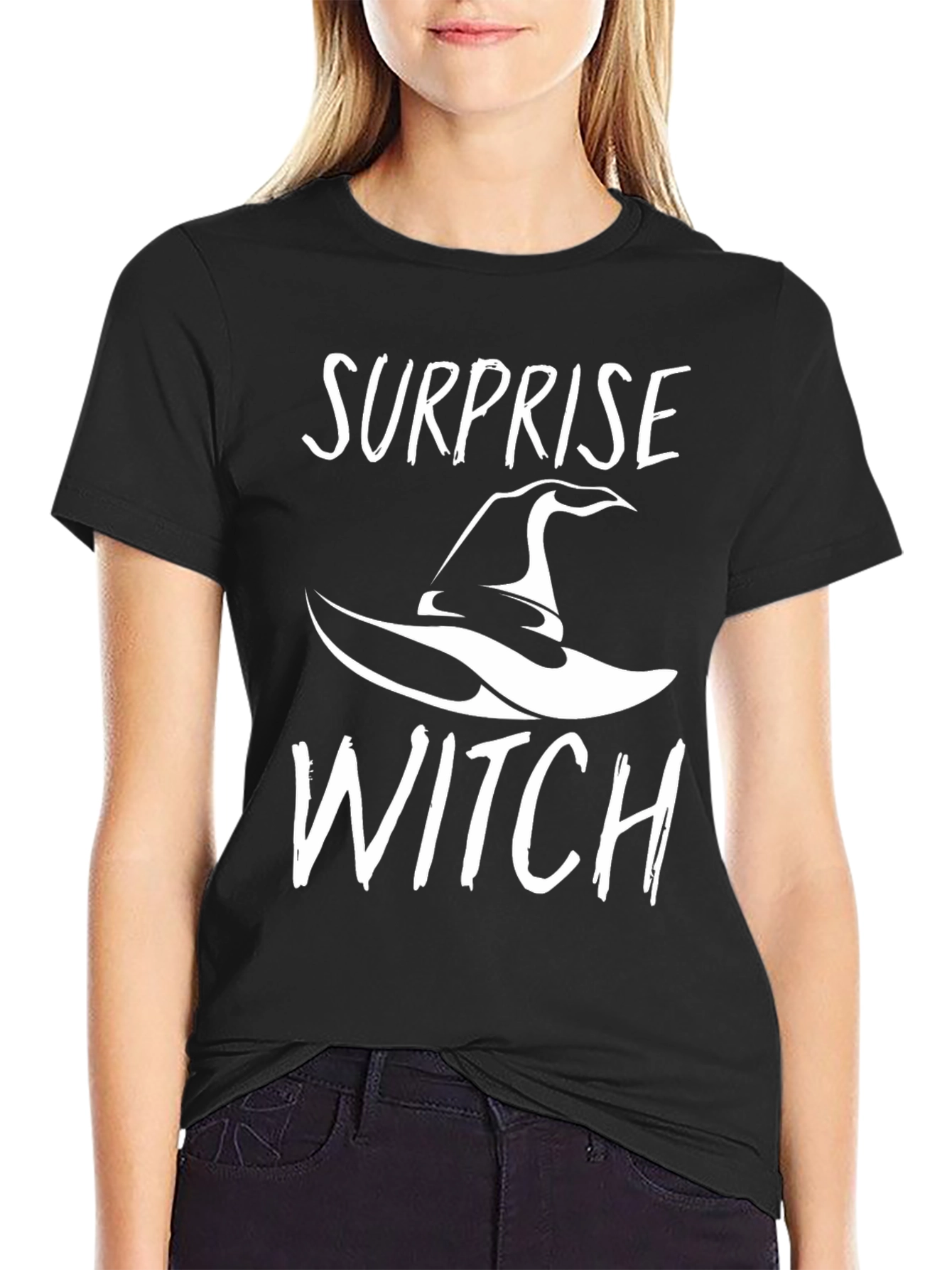 Surprise Witch Graphic Tee - Halloween Party Shirt