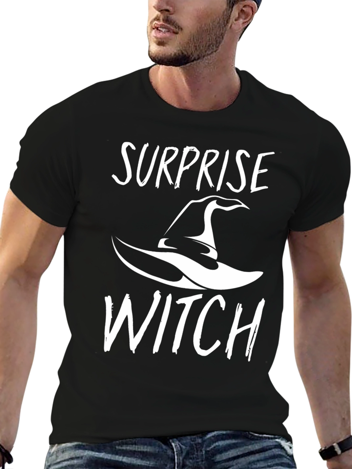 Surprise Witch Graphic Tee - Halloween Party Shirt