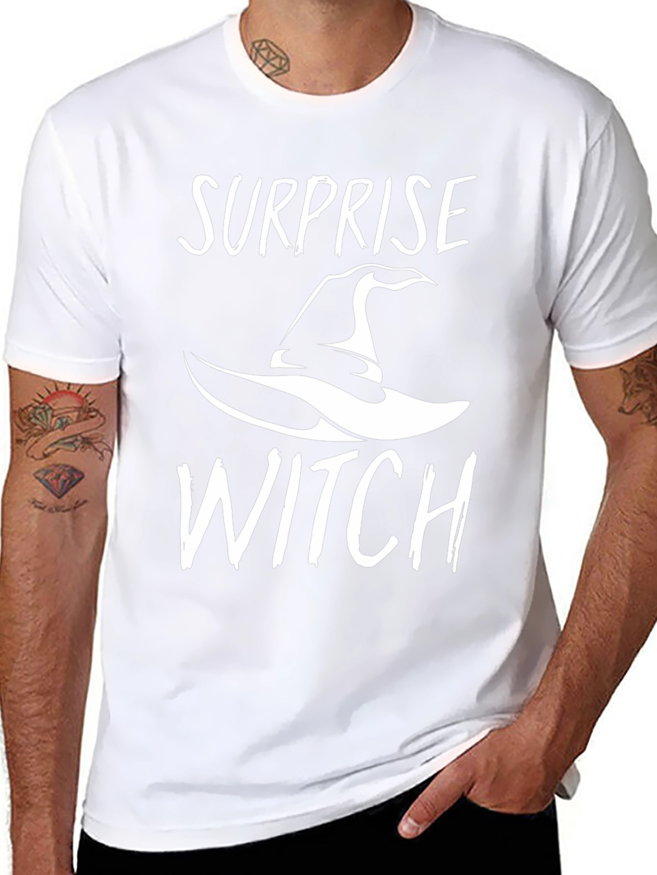Surprise Witch Graphic Tee - Halloween Party Shirt