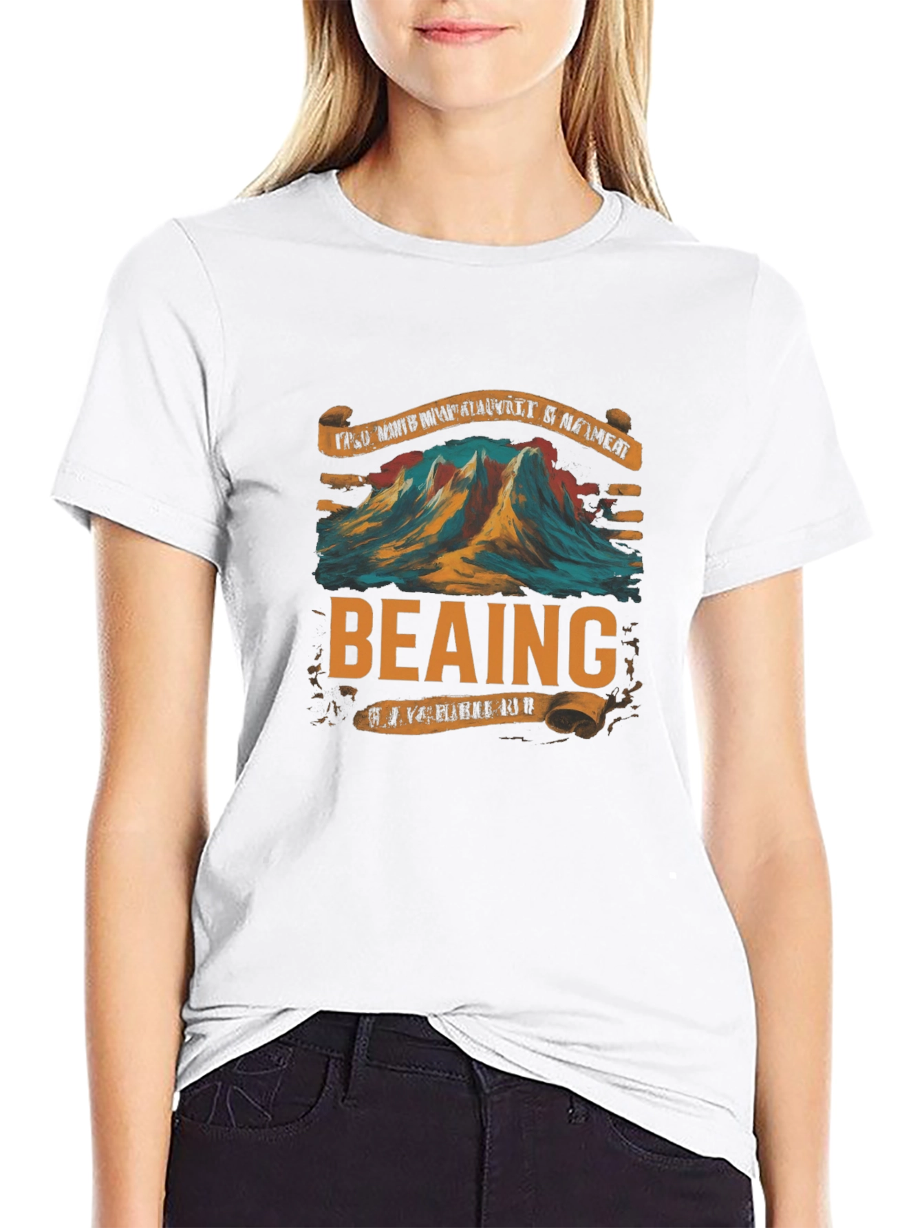 Retro BEAING Mountain Graphic T-Shirt