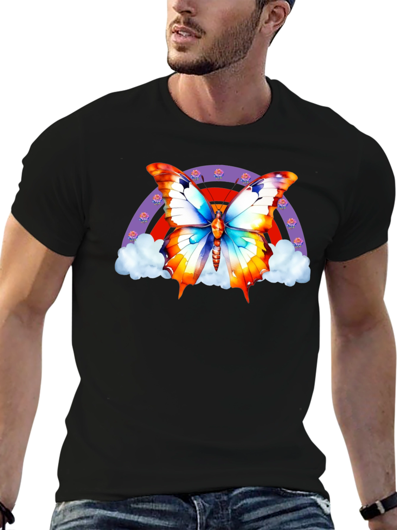 Butterfly Rainbow T-Shirt - Stylish Graphic Tee