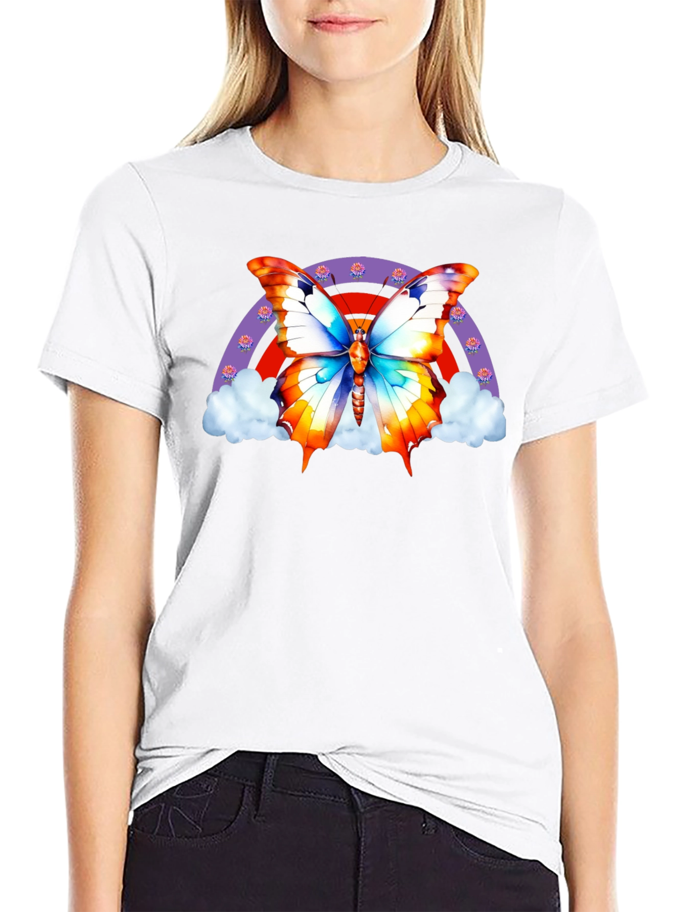 Butterfly Rainbow T-Shirt - Stylish Graphic Tee