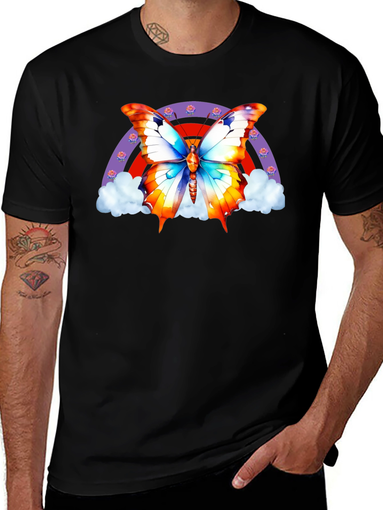 Butterfly Rainbow T-Shirt - Stylish Graphic Tee