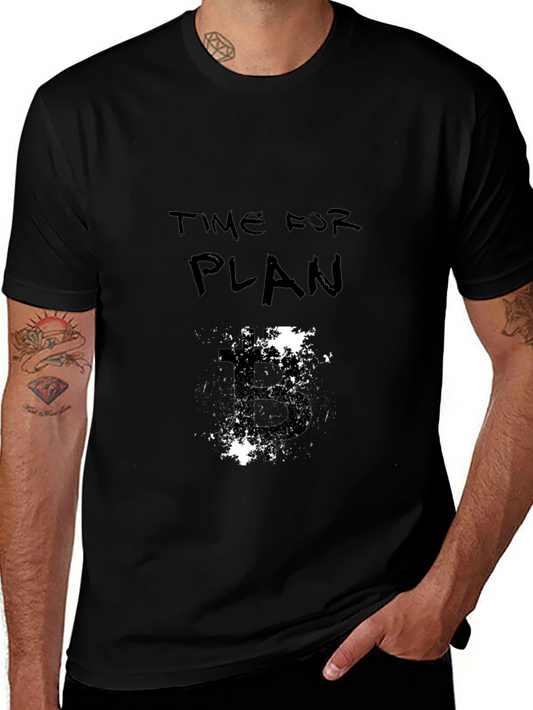 Time For Plan Black Graphic Tee
