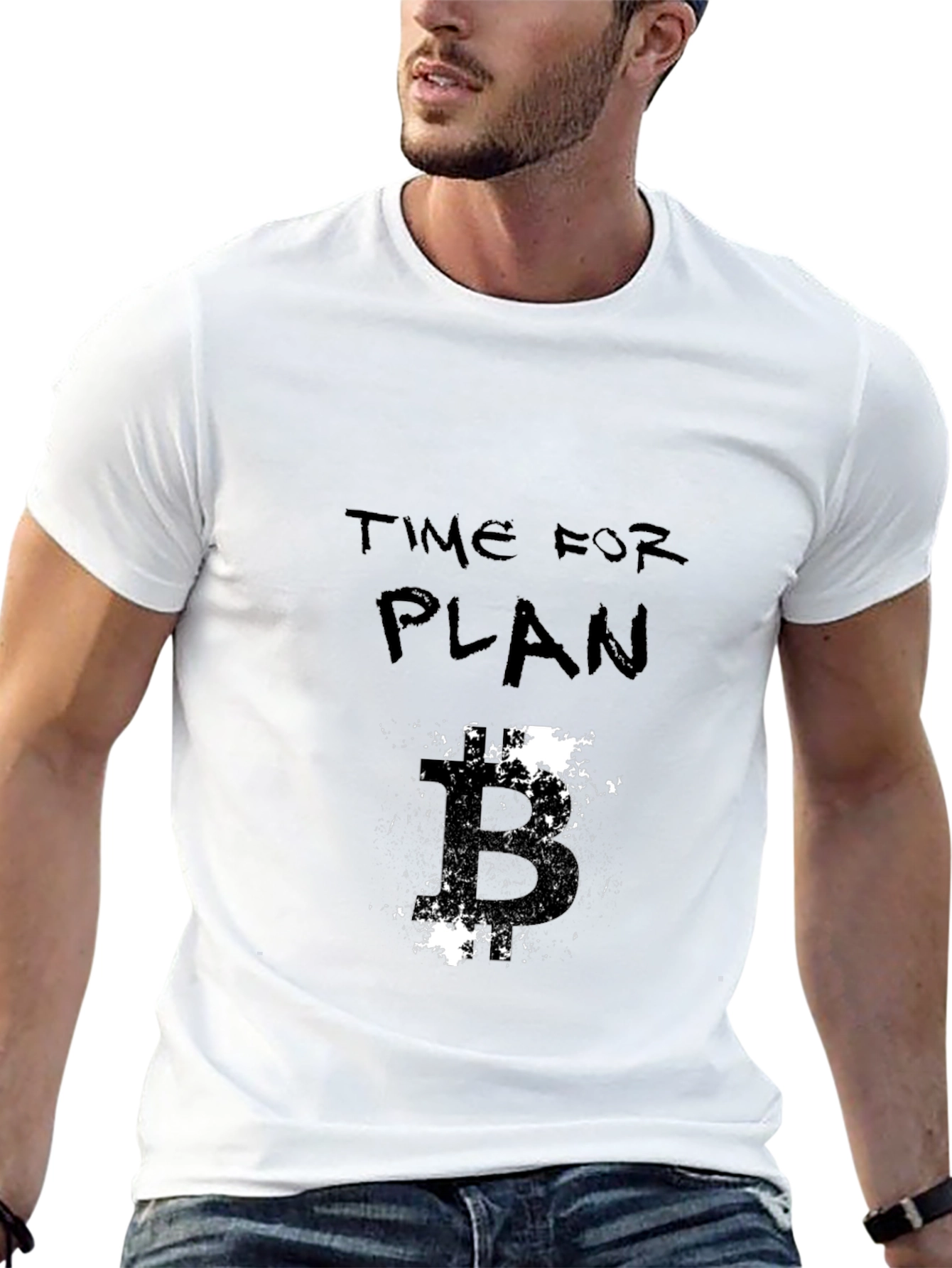 Time For Plan Black Graphic Tee