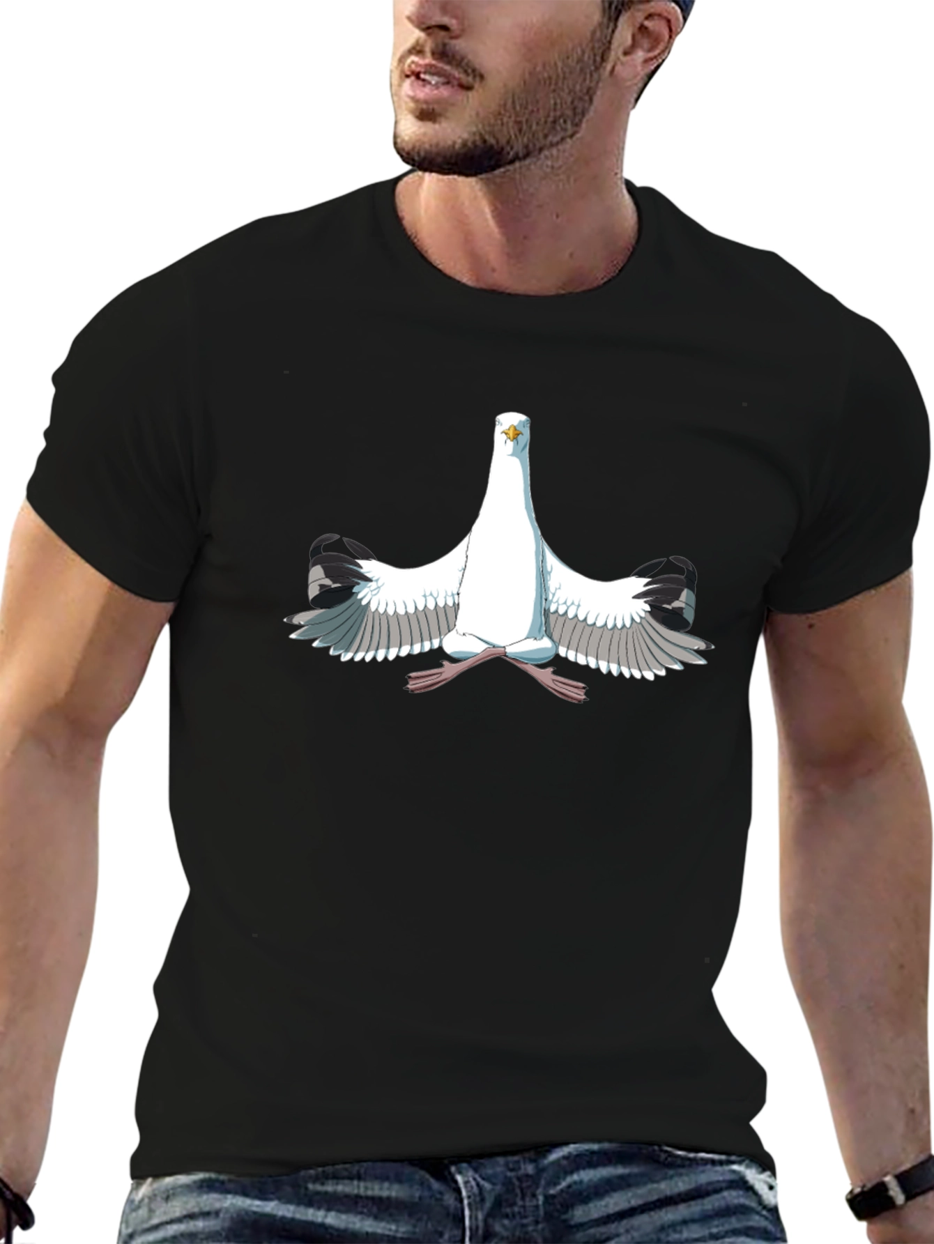 Seagull Meditation Black T-Shirt