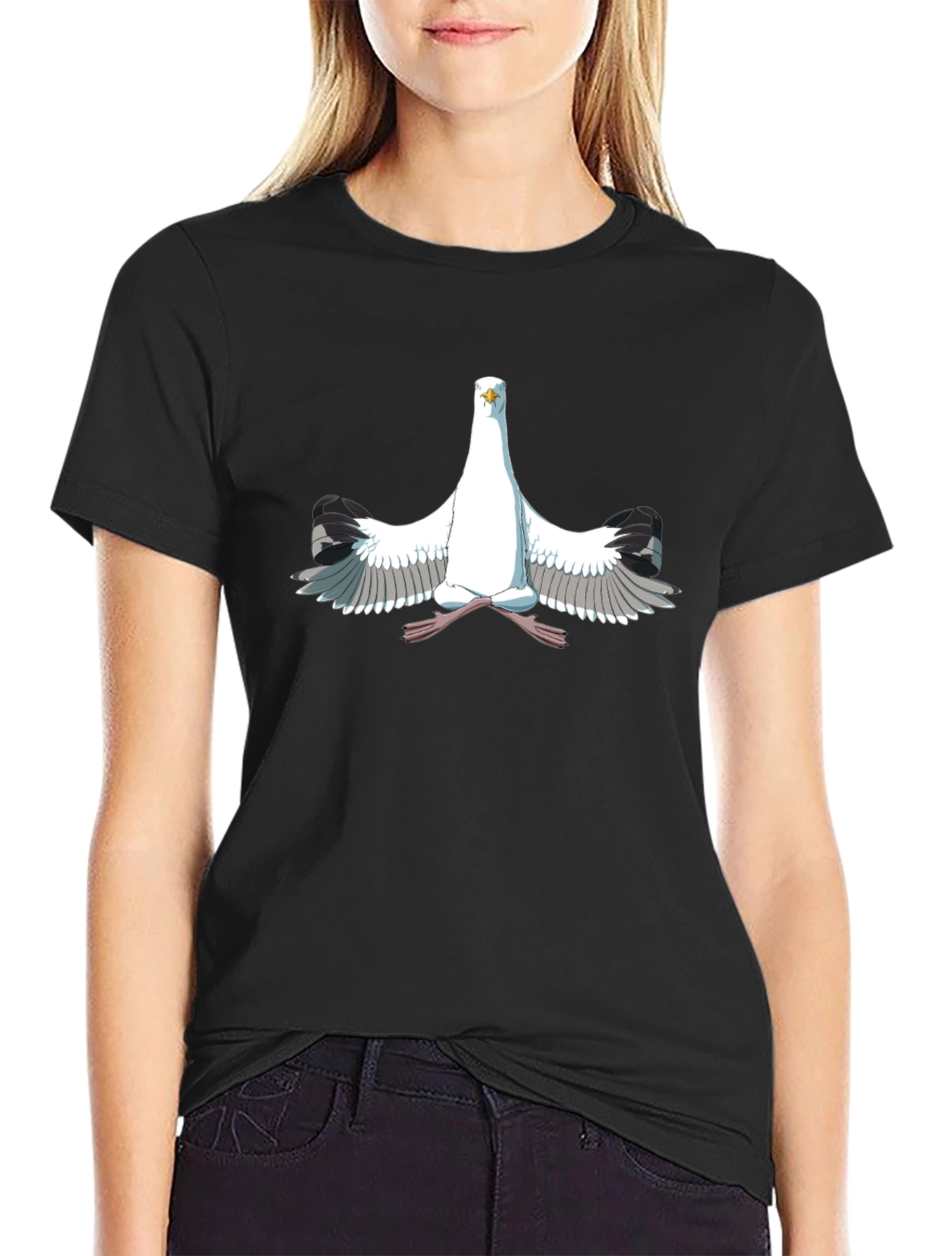 Seagull Meditation Black T-Shirt