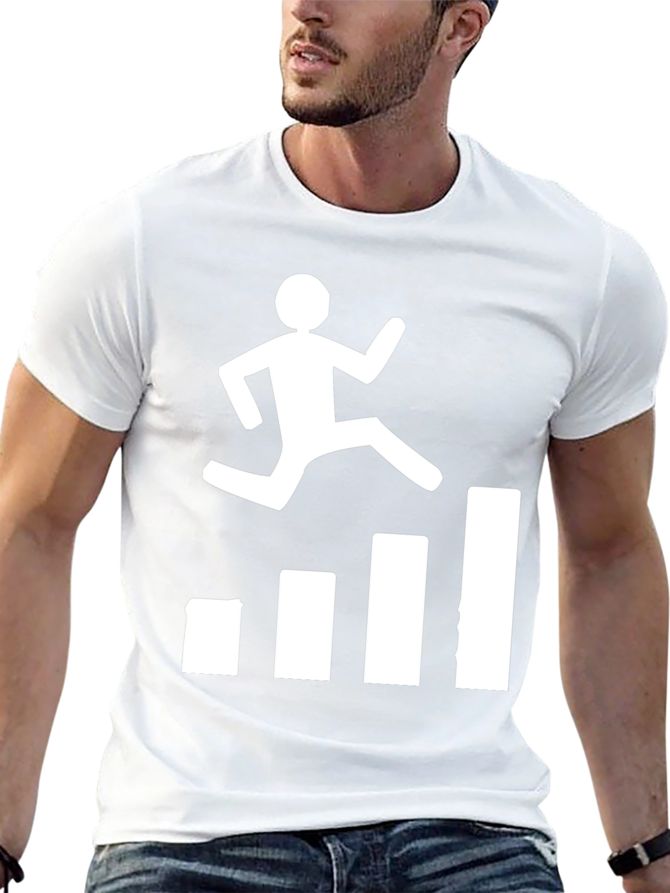 Motivational Hurdler Graphic Tee - Black